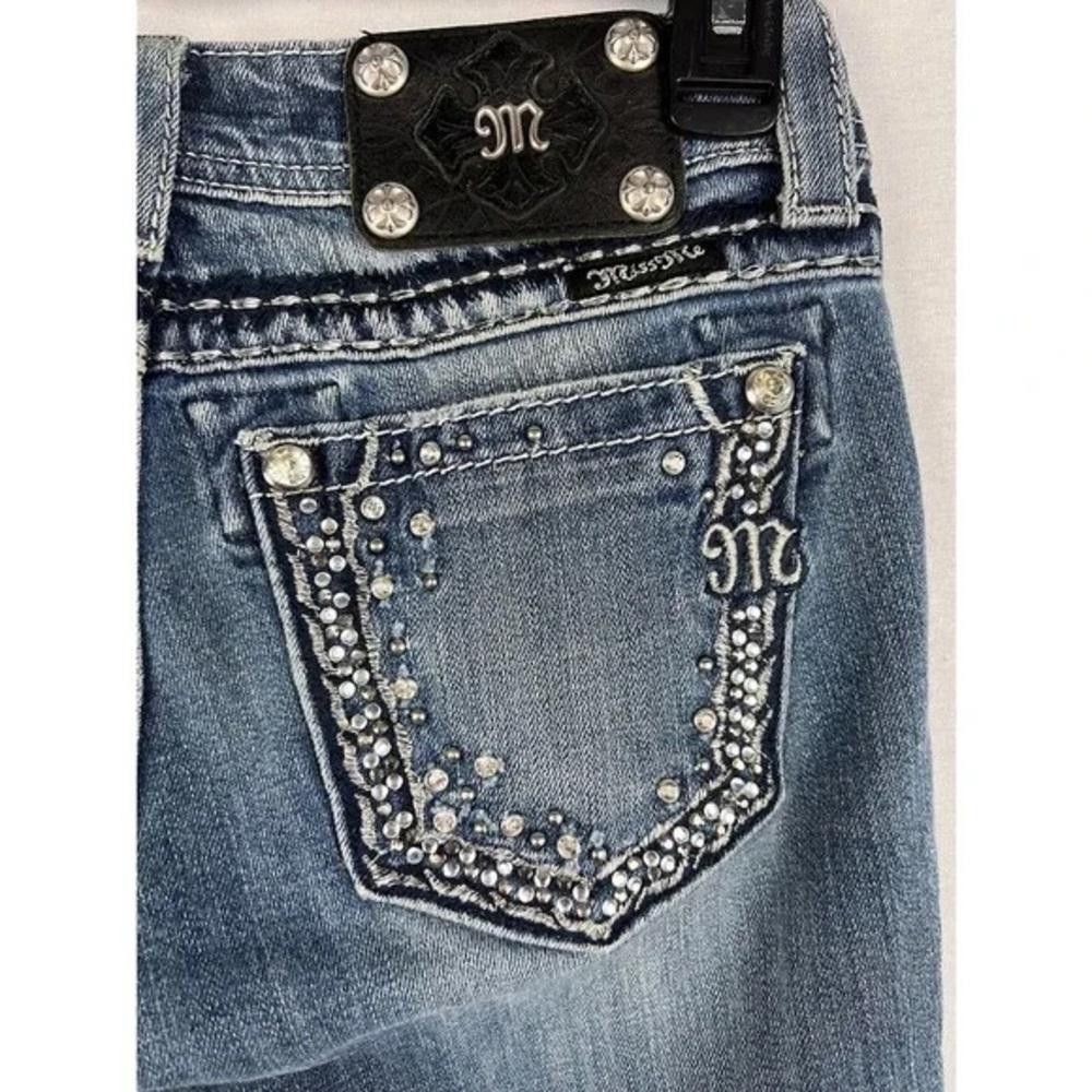 Designer Miss Me Embellished Crystal Signature Boot Cut Jeans 28 Size 28" / US 6 / IT 42 - 11 Thumbnail