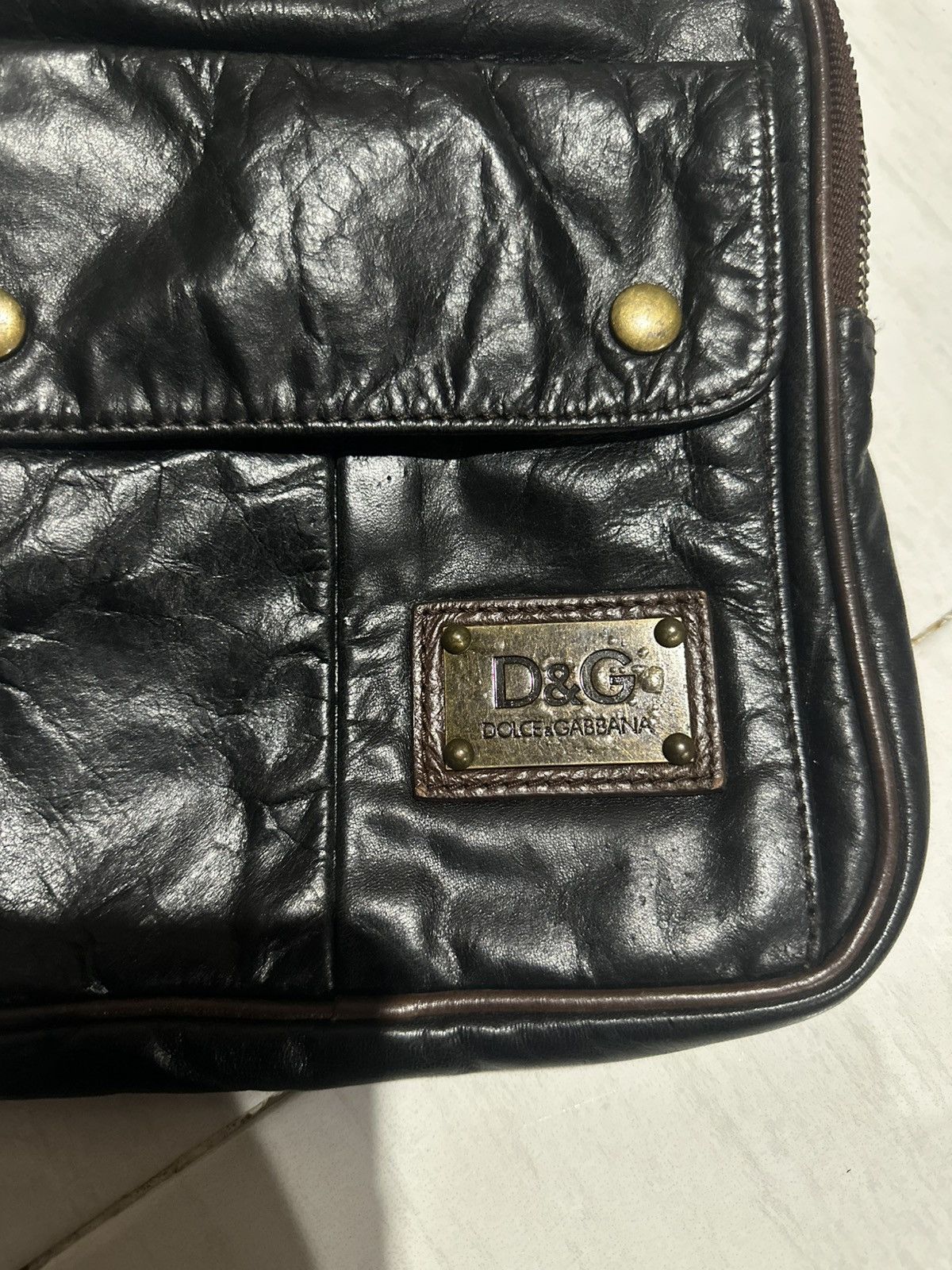 Dolce & Gabbana D&G Mens Black Leather Crossbody Bag Size ONE SIZE - 9 Thumbnail