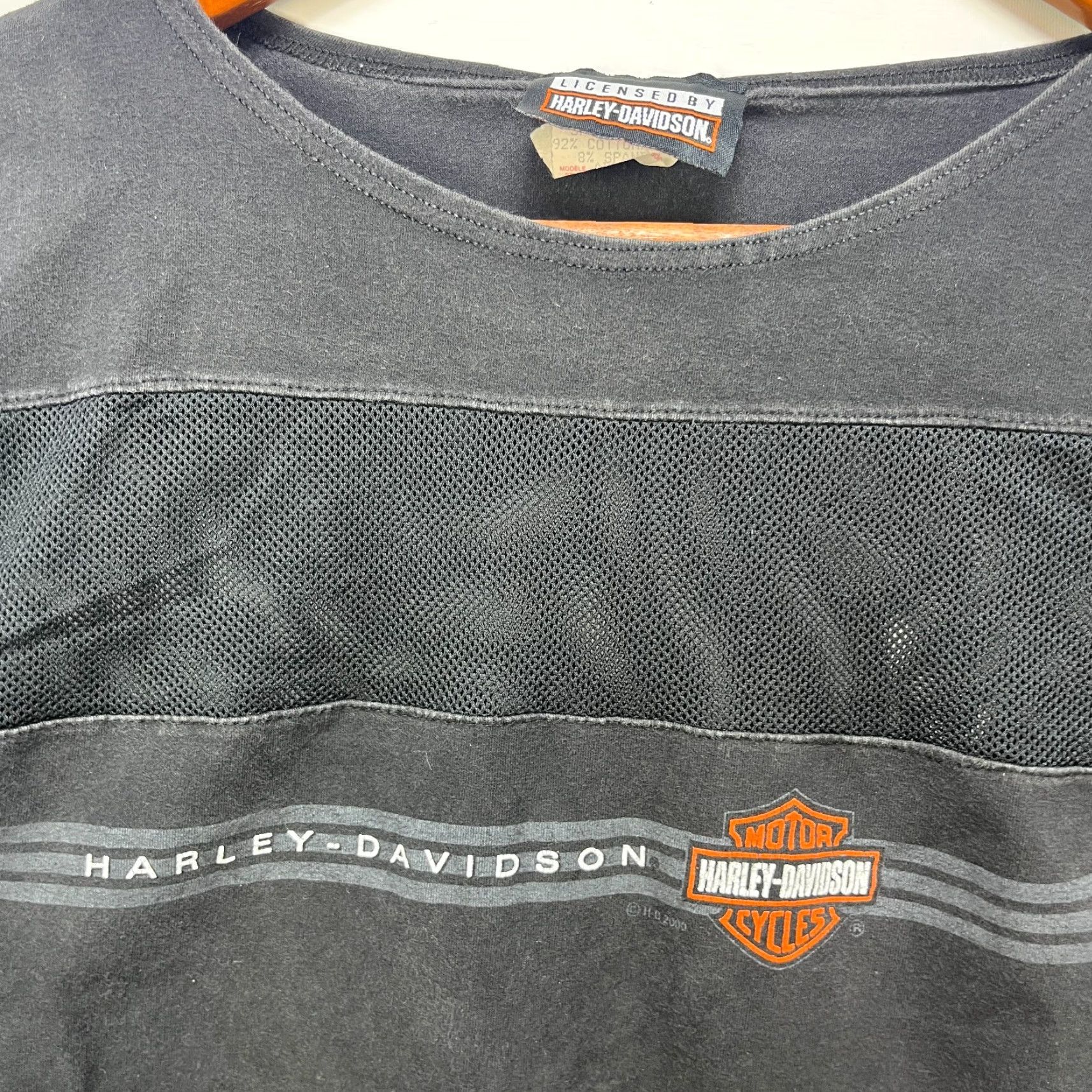 Harley Davidson VINTAGE Harley-Davidson Womens Long Sleeve Shirt M Black Y2K Size M / US 6-8 / IT 42-44 - 3 Thumbnail