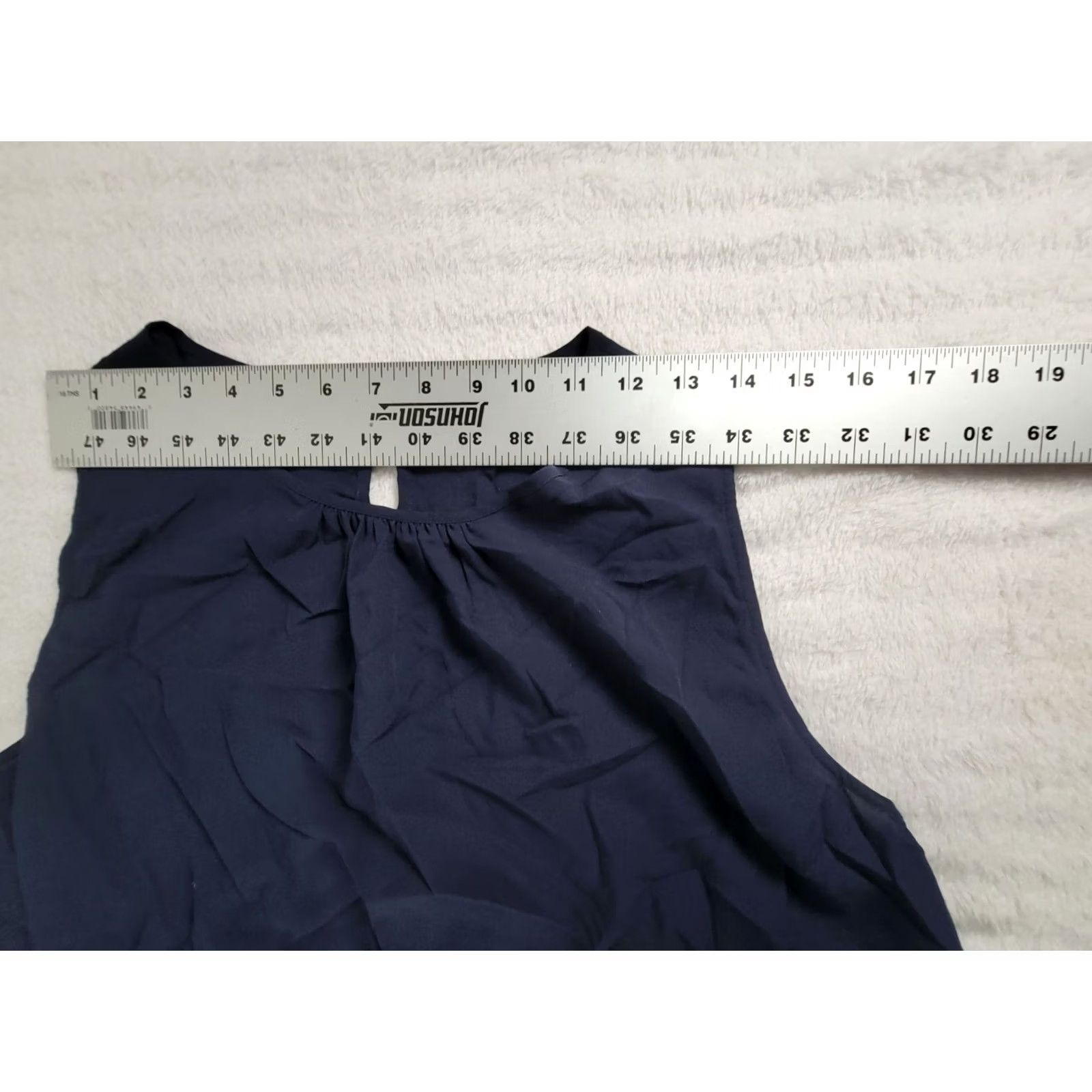 Uniqlo Uniqlo Navy Blue Sleeveless Chiffon Blouse Top Large Casual Pleats Women’s Shirt Size L / US 10 / IT 46 - 7 Thumbnail