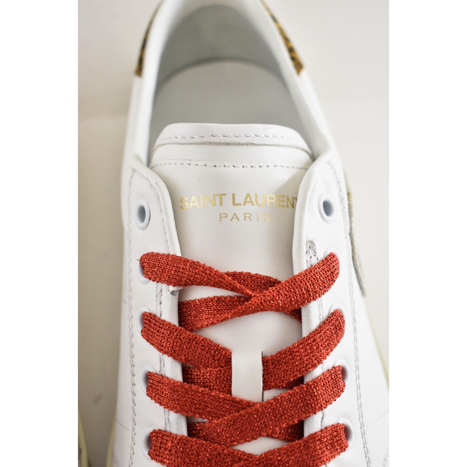 Yves Saint Laurent Saint Laurent Mens SL 37 Court Diamond White Flat Low Top Size US 11 / EU 44 - 9 Thumbnail