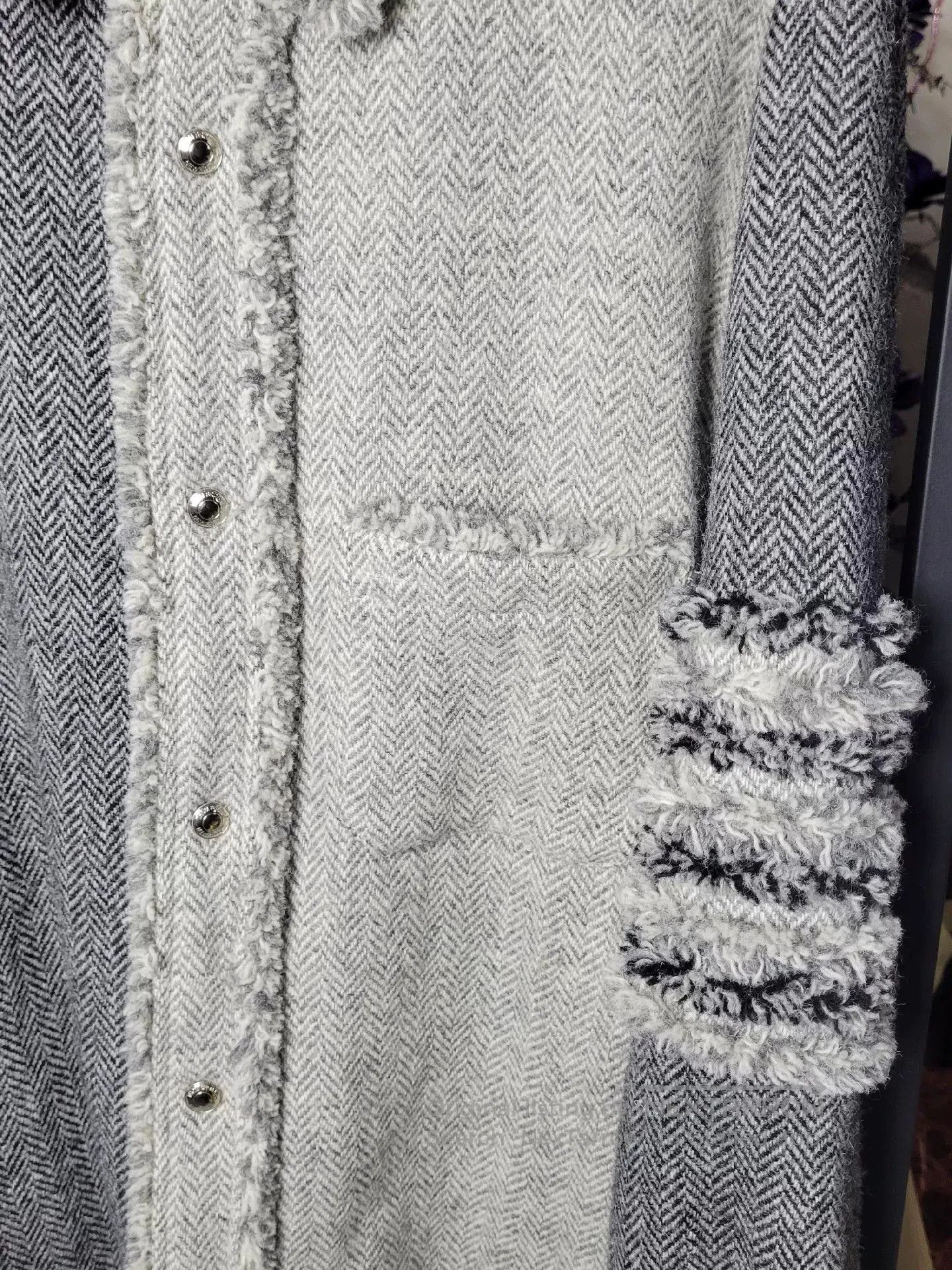 Thom Browne Thom Browne Frayed Panel Shirt Jacket. Size US L / EU 52-54 / 3 - 4 Thumbnail