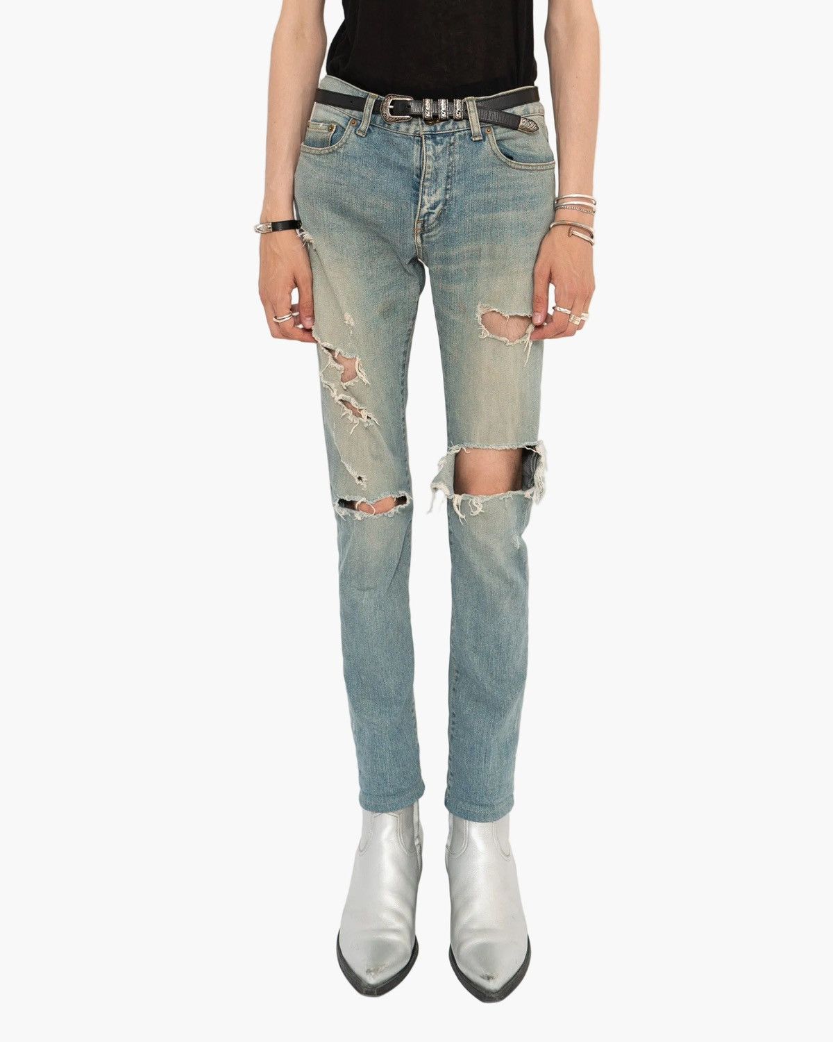 Saint Laurent Paris SAINT LAURENT Hedi Slimane 2016 Crash Skinny Jeans Nettspend Size US 28 / EU 44 - 3 Thumbnail