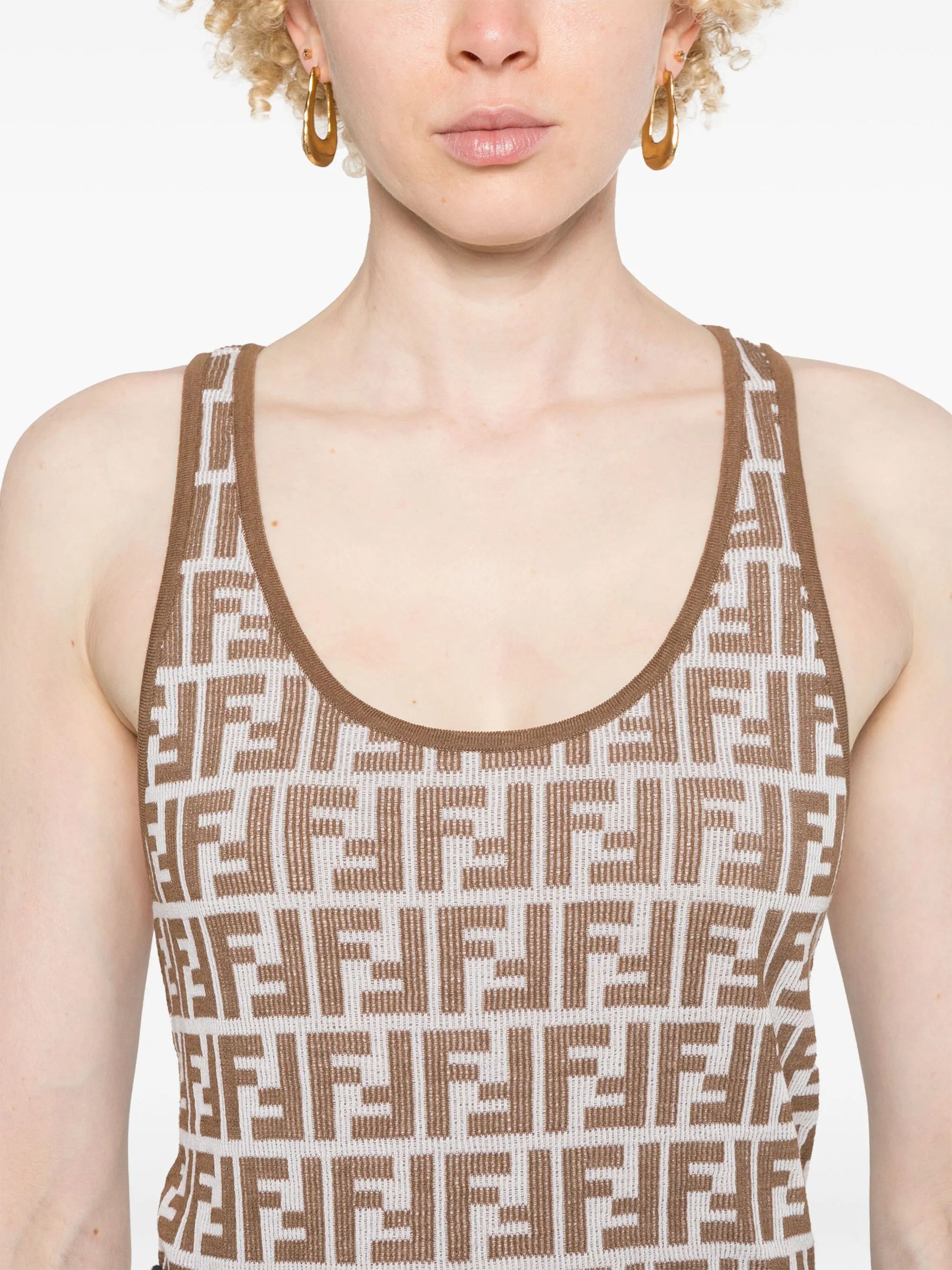 Fendi o1s1wg110425 Top in Brown Size S / US 4 / IT 40 - 4 Thumbnail