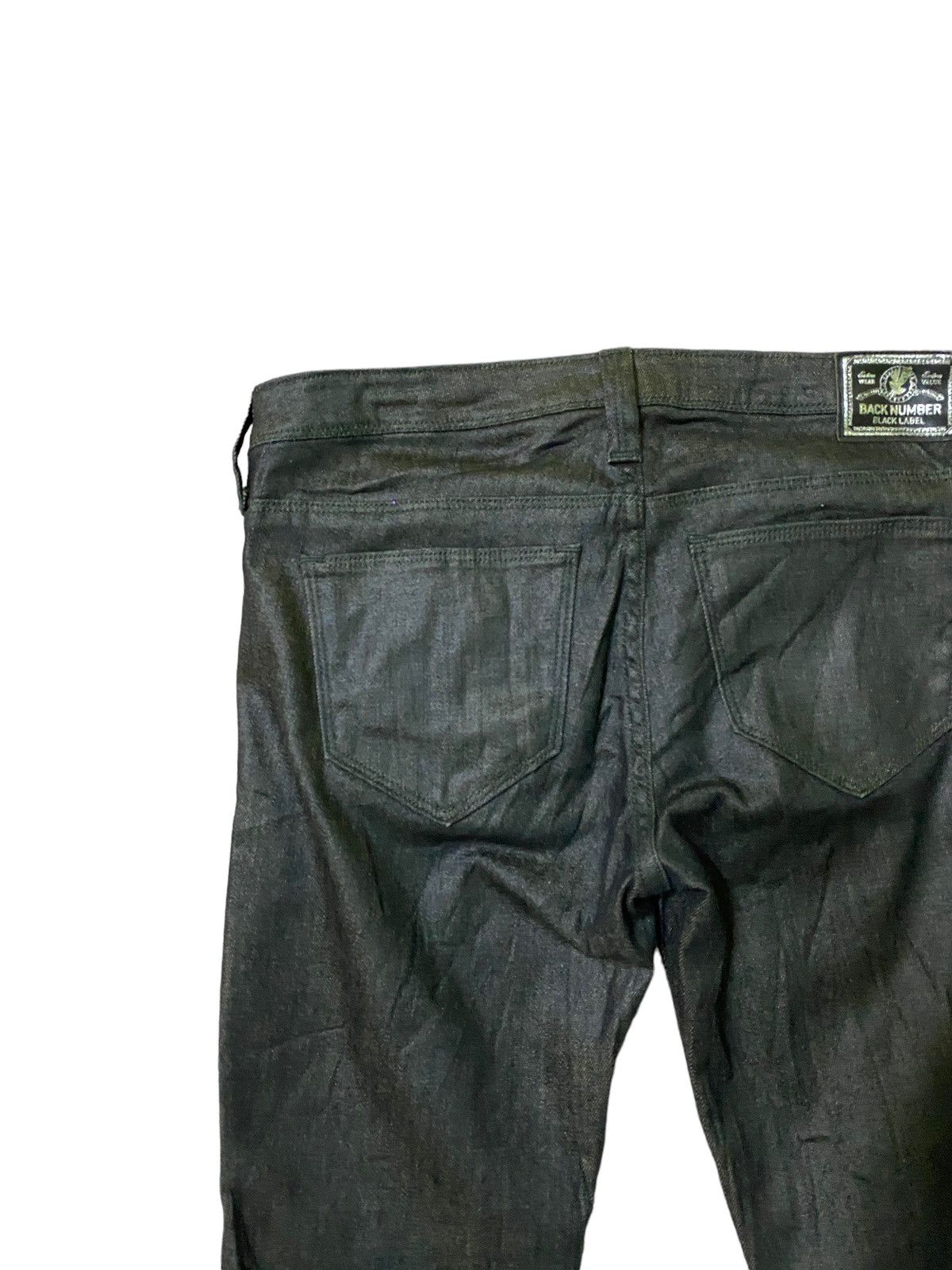 If Six Was Nine × Japanese Brand × Vintage Waxed BACK NUMBER Skinny Low Rise Denim Size US 27 - 12 Thumbnail