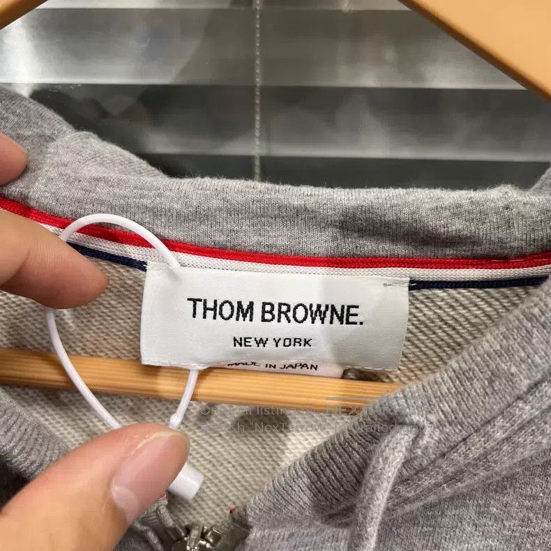 Thom Browne Thom Browne Gray four-striped zippered hooded sweatshirt Size US XXL / EU 58 / 5 - 3 Thumbnail
