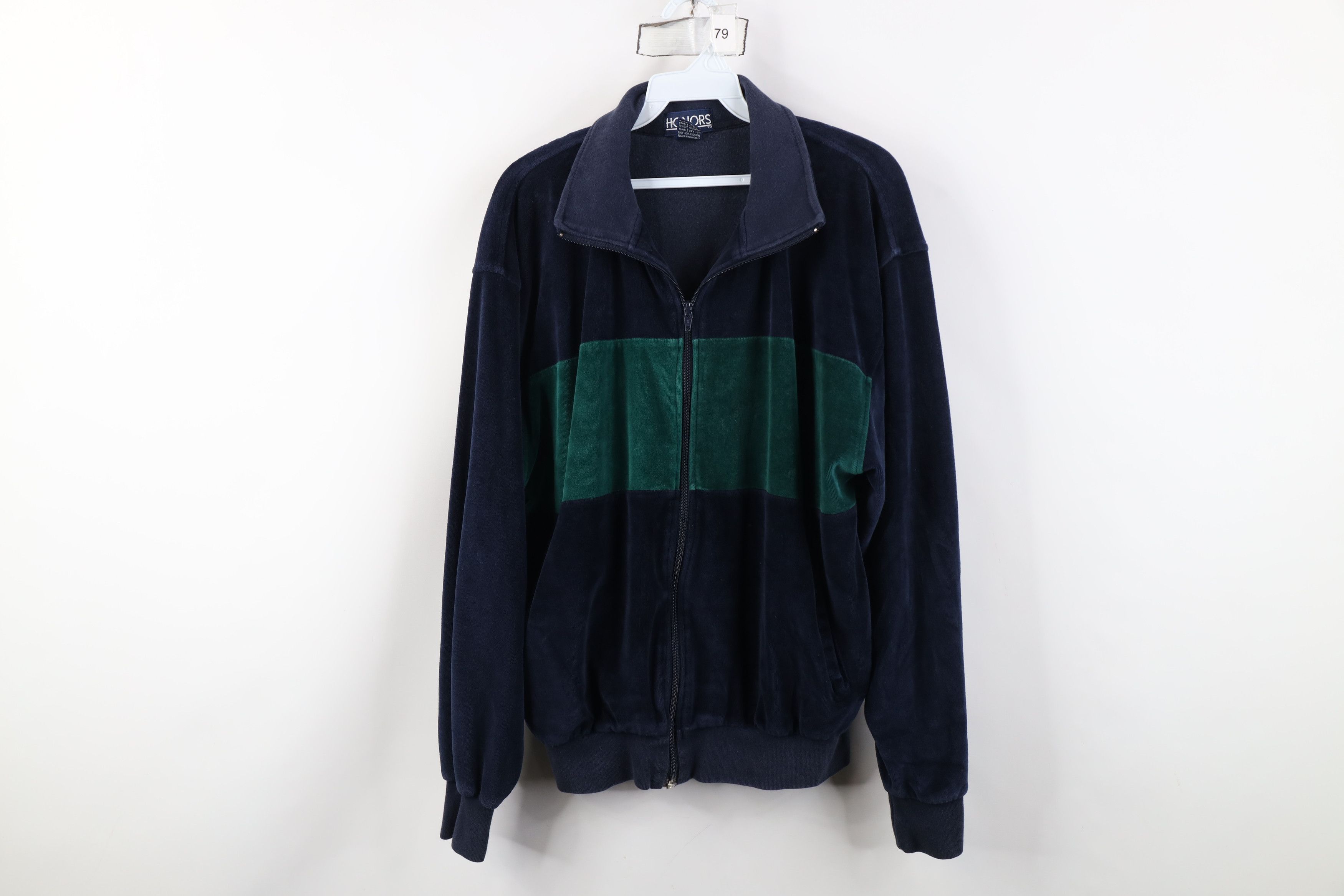 Vintage Vintage 90s Streetwear Block Velour Warm Up Track Jacket Size US M / EU 48-50 / 2 - 1 Thumbnail