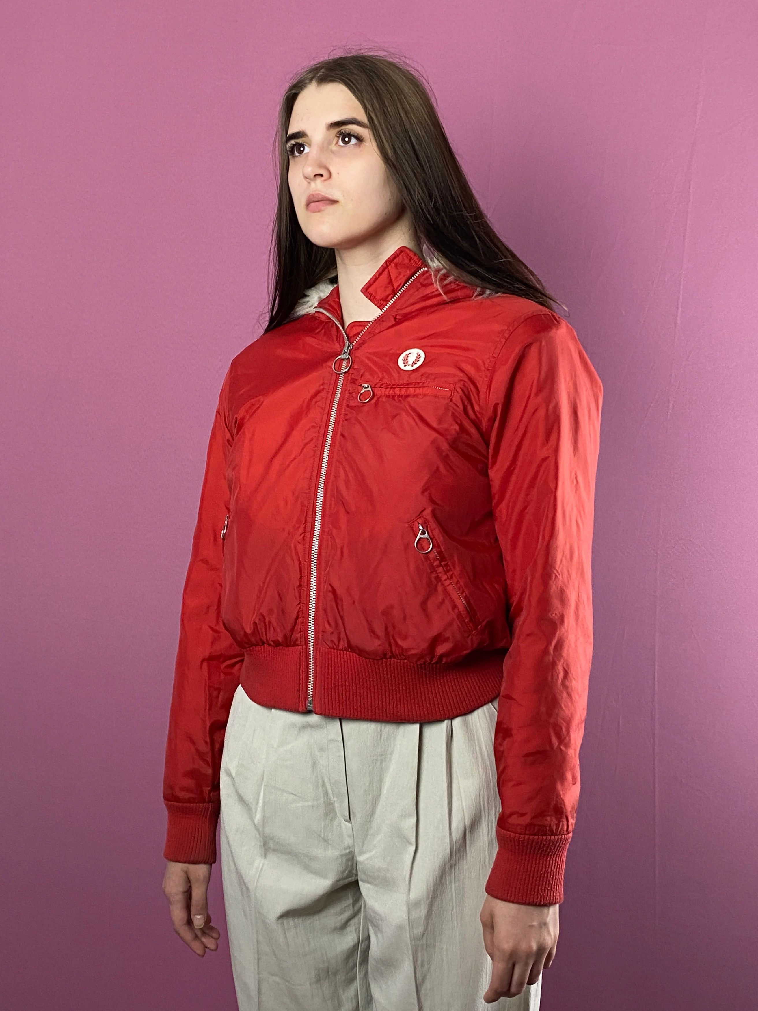 Fred Perry 90s Fred Perry Vintage Women's Faux Fur Hooded Jacket - M Size M / US 6-8 / IT 42-44 - 1 Thumbnail