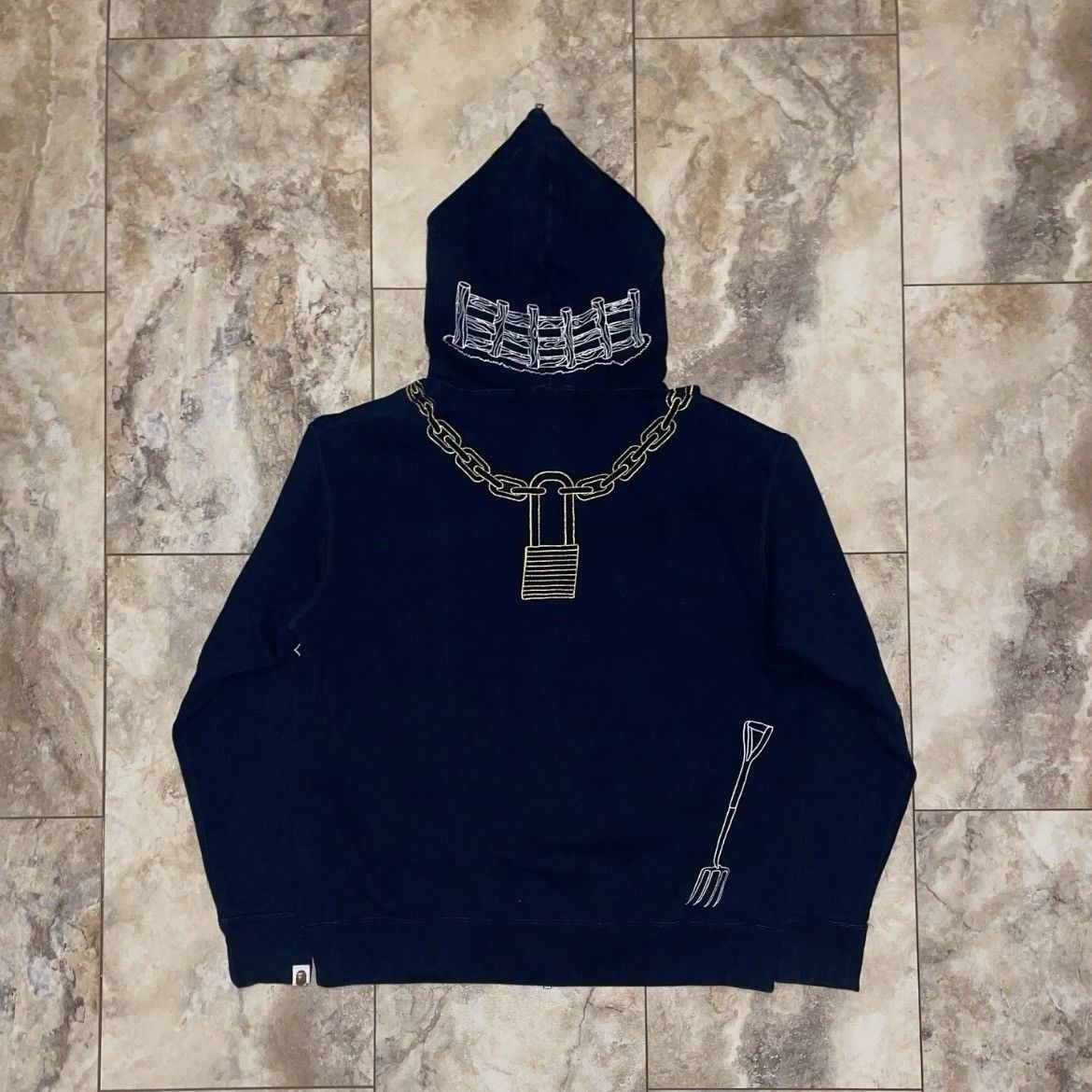 Bape 2008 Bape By A Bathing Ape Holstein Cow Full Zip Hoodie Navy Size US L / EU 52-54 / 3 - 2 Thumbnail