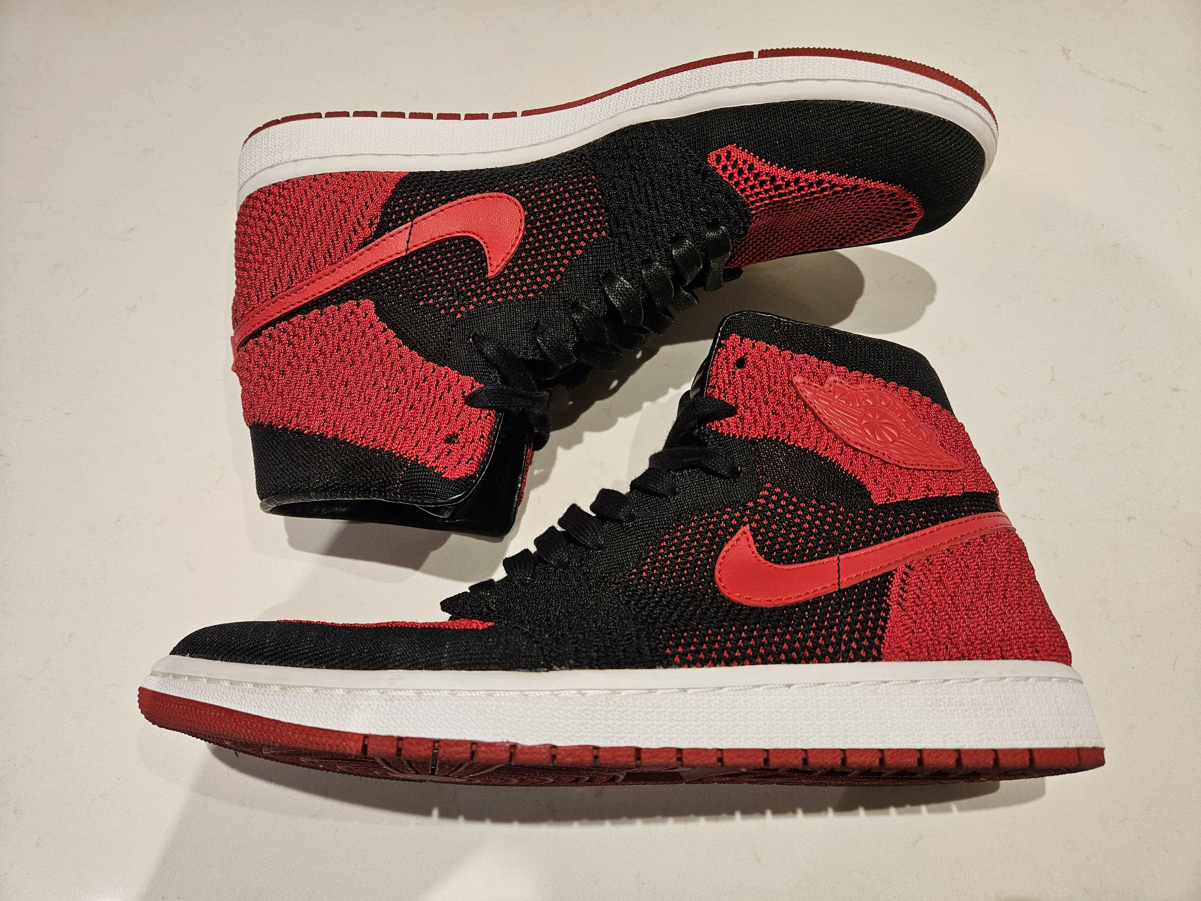 Jordan Brand × Nike Jordan 1 Retro High Flyknit Bred Size US 11 / EU 44 - 5 Thumbnail
