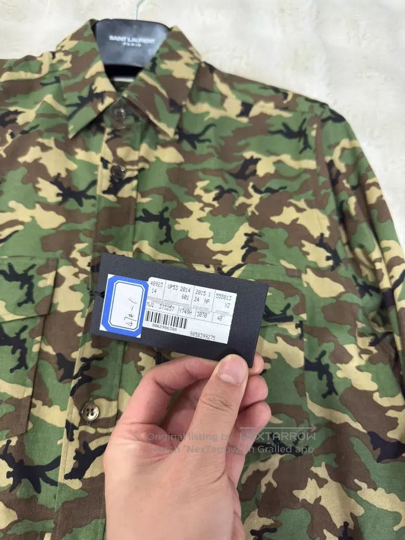 Saint Laurent Paris Saint Laurent Paris size 40 Original Camouflage Men's Shirt Size L / US 10 / IT 46 - 2 Thumbnail