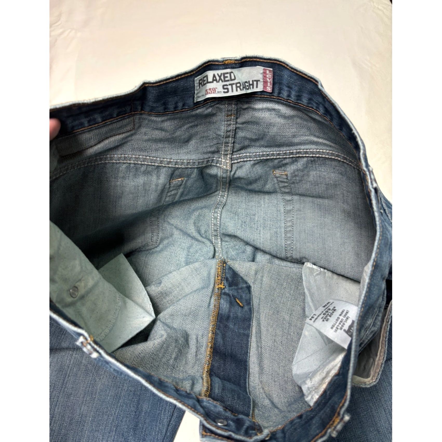 Denime Levi Strauss 559 Relaxed Straight Denim Jeans Men's Blue Cotton W36 L34 Size US 36 / EU 52 - 4 Thumbnail