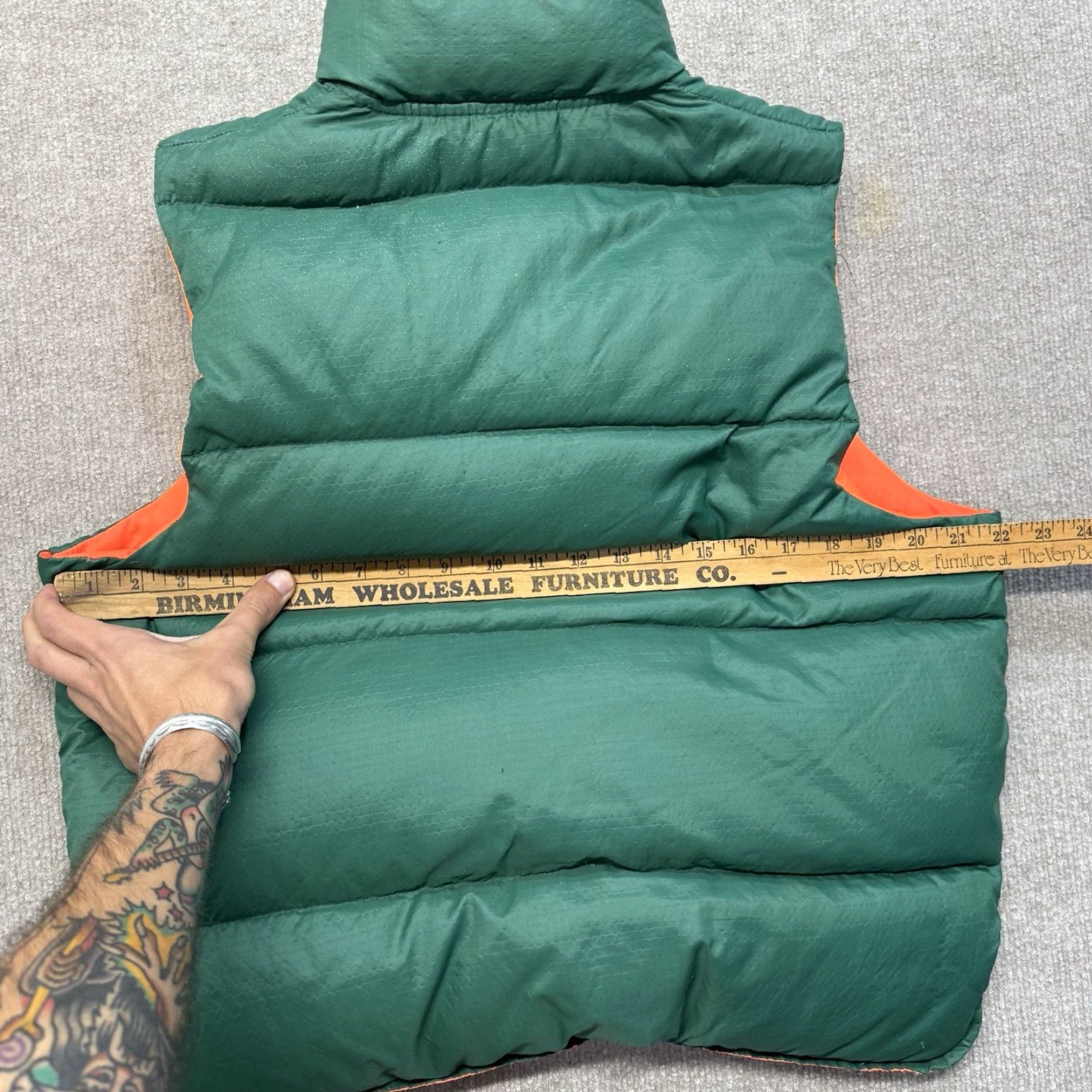 AMO VINTAGE Redhead Down Vest Mens M 70s Zip Up Reversible Quilted Camouflage Softshell Quilted Down Vest Mens Size US M / EU 48-50 / 2 - 6 Thumbnail