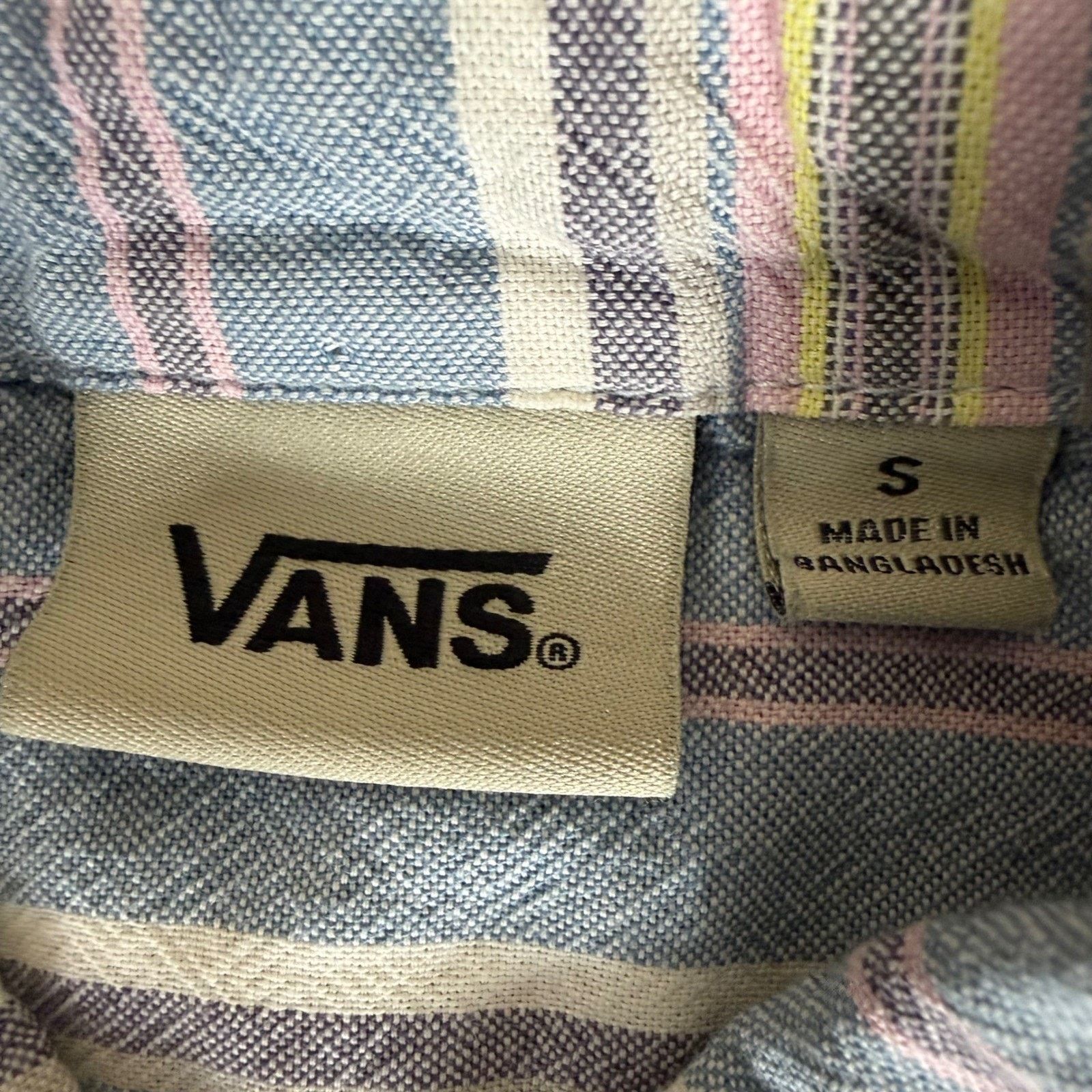 Vans Vans Mens Small Striped Cotton SS Button Down Shirt Skate Size US S / EU 44-46 / 1 - 2 Thumbnail