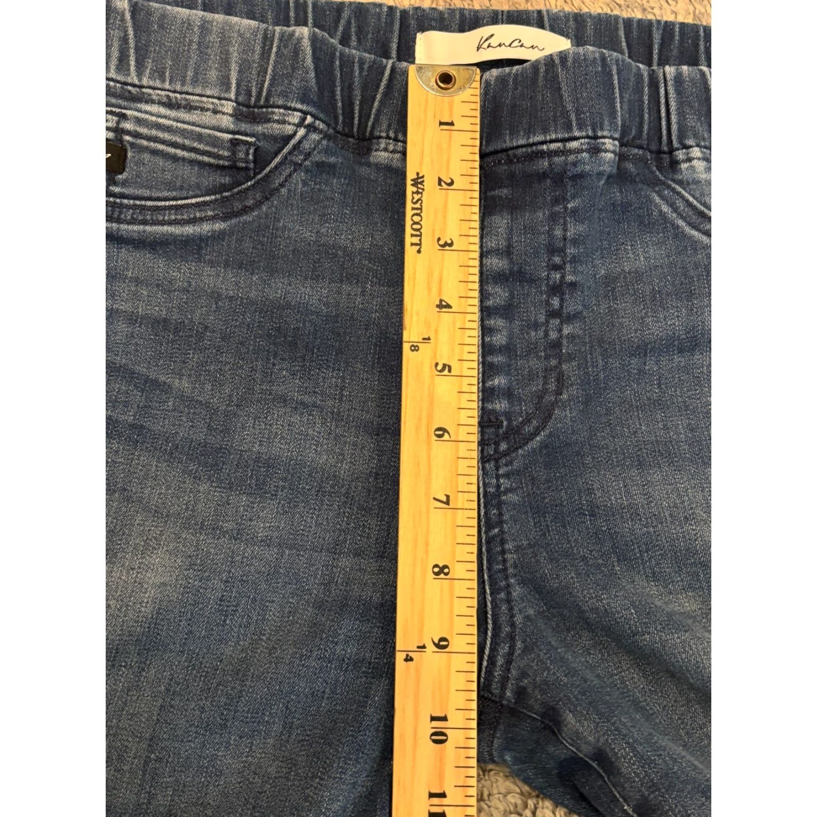 Vintage KanCan Jeans Women's 7/27 Dark Wash Pull On Stretch Blue Denim Skinny KC8564M Size 28" / US 6 / IT 42 - 5 Thumbnail