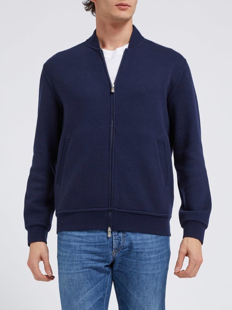 Brunello Cucinelli o1w1db10924 Cardigen Sweatshirt in Blue Size US M / EU 48-50 / 2 - 1 Preview