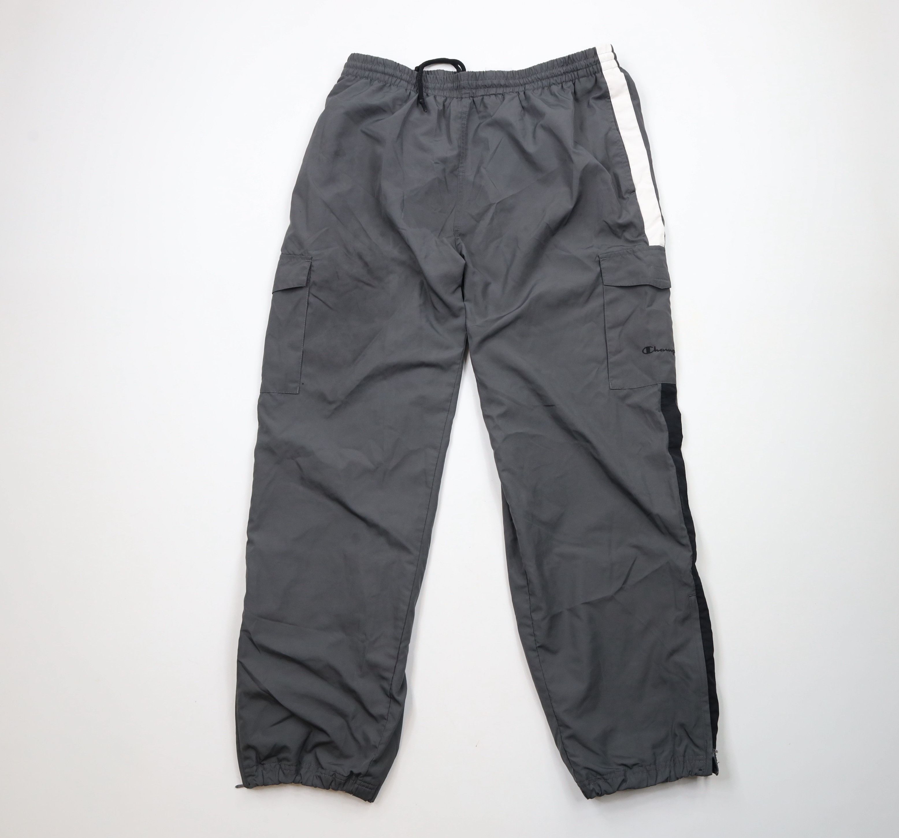 Champion × Vintage Vintage 90s Champion Spell Out Lined Wide Leg Cargo Pants Size US 36 / EU 52 - 1 Thumbnail