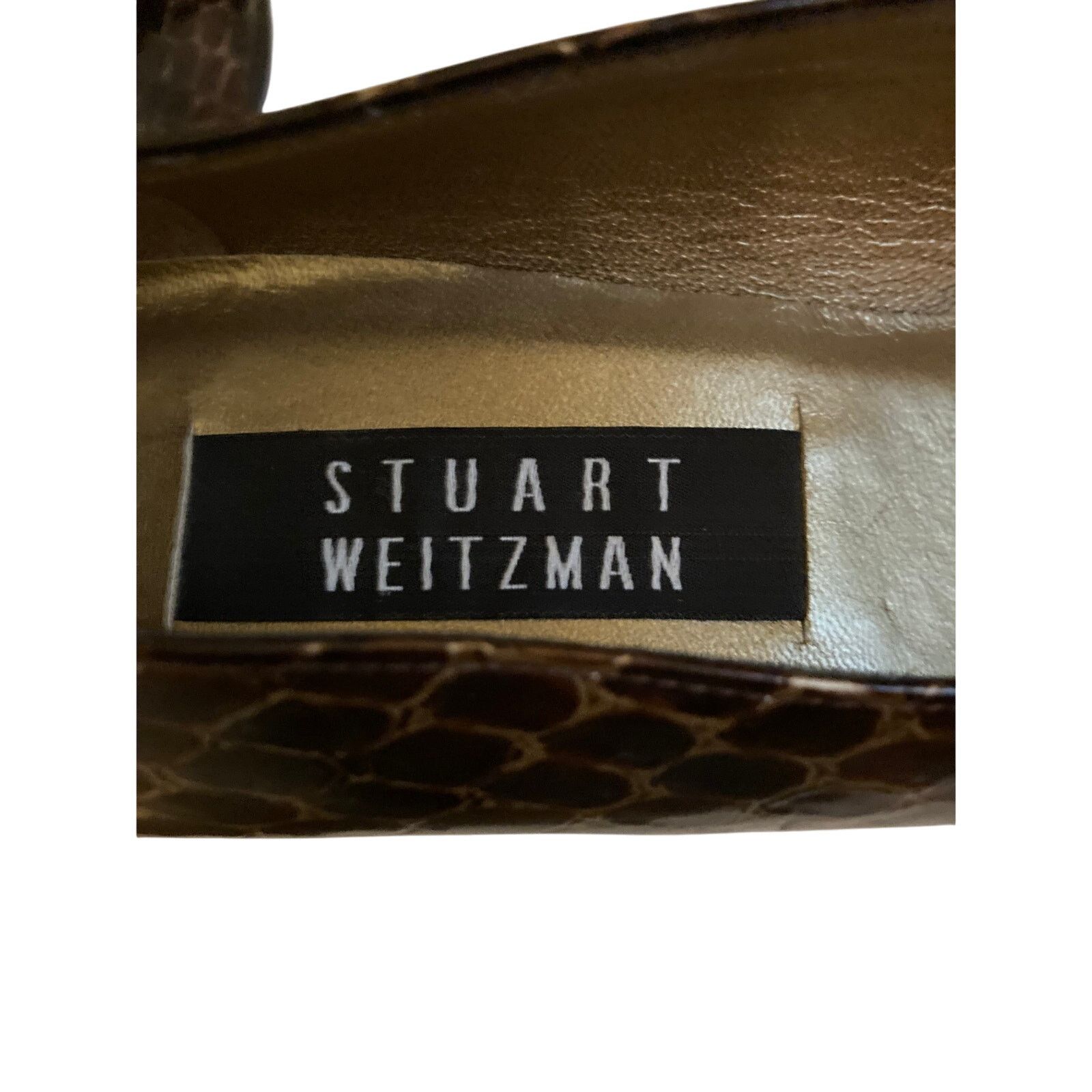 Stuart Weitzman STUART WEITZMAN – Embossed Leather Block Heels (Sz 8.5) Size US 8.5 / IT 38.5 - 4 Thumbnail