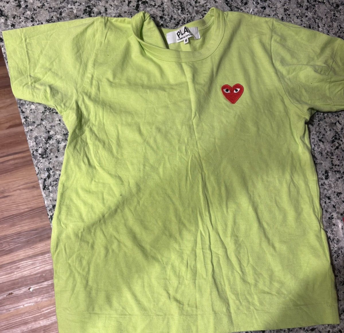 Comme des Garcons × Comme des Garcons PLAY × Comme des Garcons SHIRT Medium Lime Green Comme de garcons T-Shirt Size US M / EU 48-50 / 2 - 2 Thumbnail
