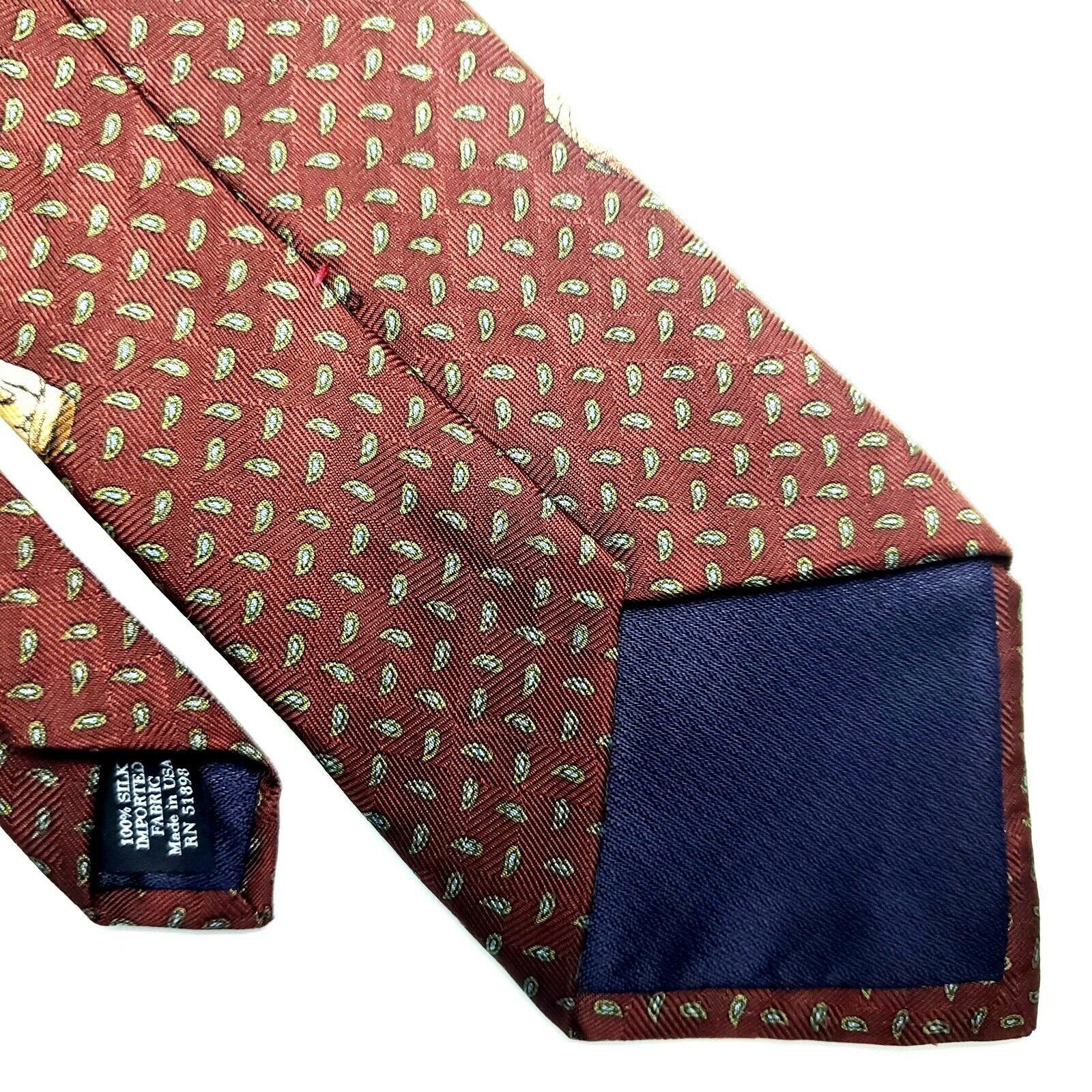 Vintage Tango by Max Raab Silk Tie Golf Novelty Brown Red Short Size ONE SIZE - 5 Thumbnail