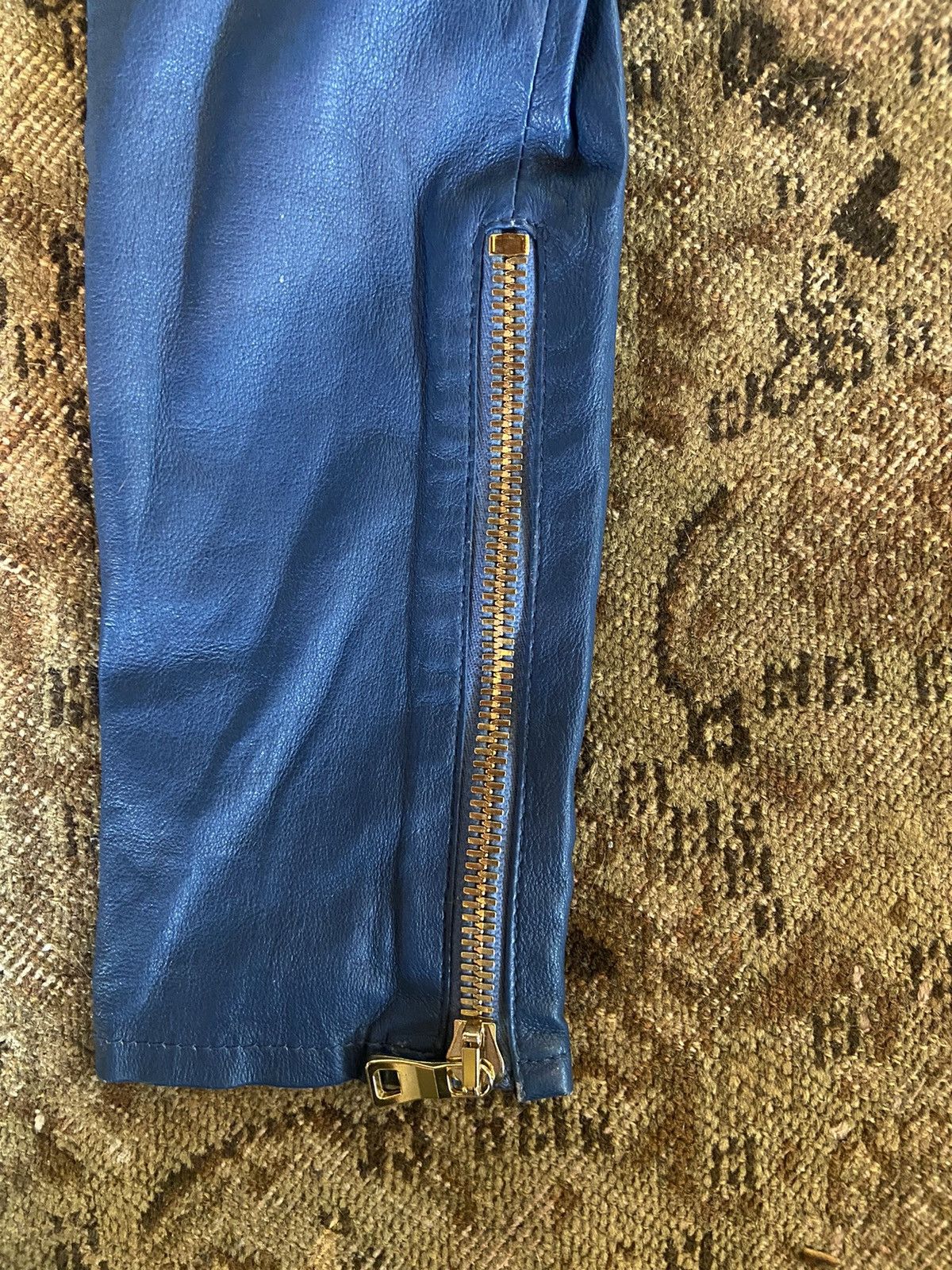 Balmain Balmain blue leather pants with gold hardware Size 25" / US 0 / IT 36 - 5 Thumbnail