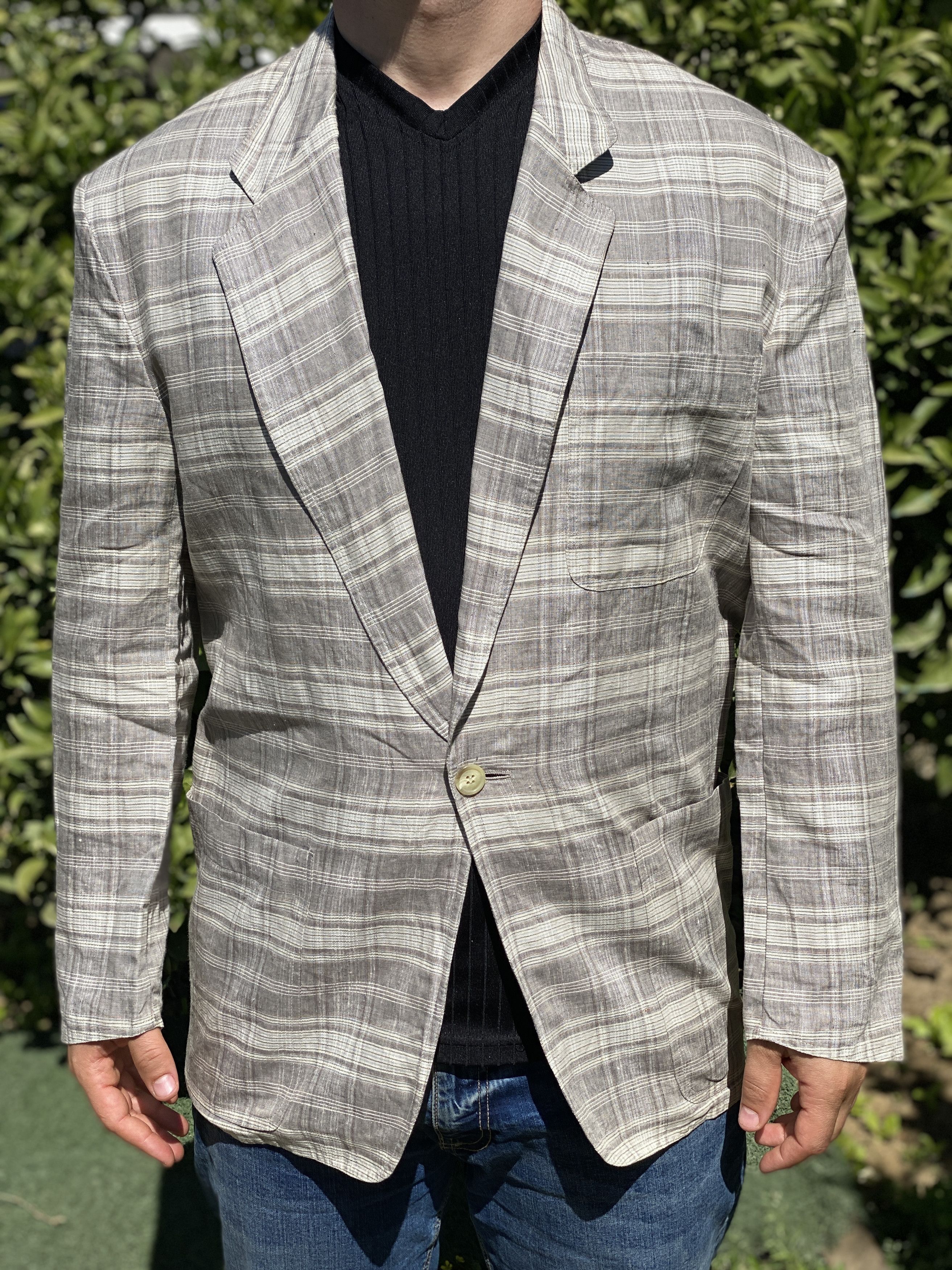 image of Italian Designers Missoni Uomo Pure Lino Flax Blazer Retro Size 56 XL 2Xl, Men's