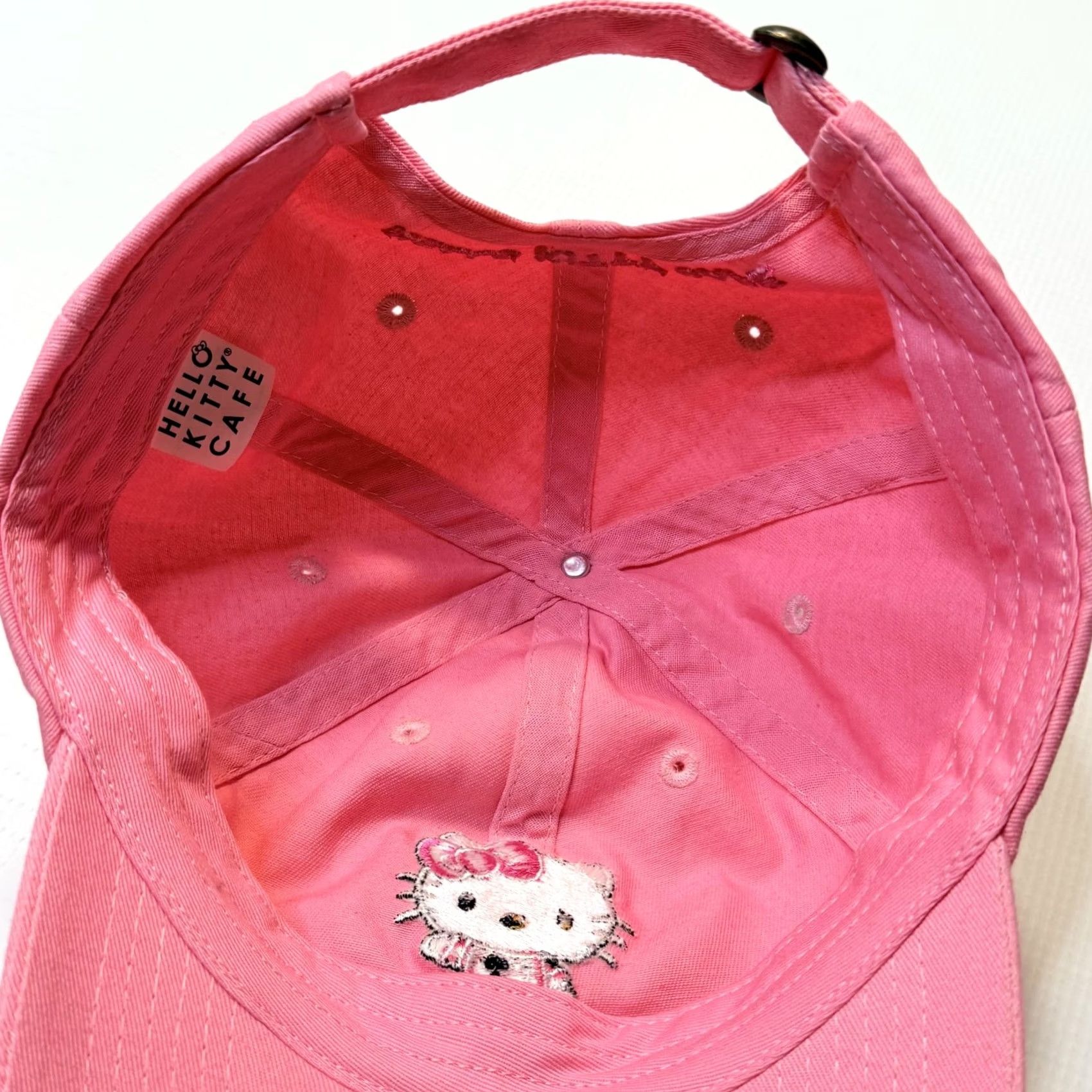 Vintage Hello Kitty Cafe Hat Cap Baseball Strap Back Pink Embroidered Womens Size ONE SIZE - 6 Thumbnail