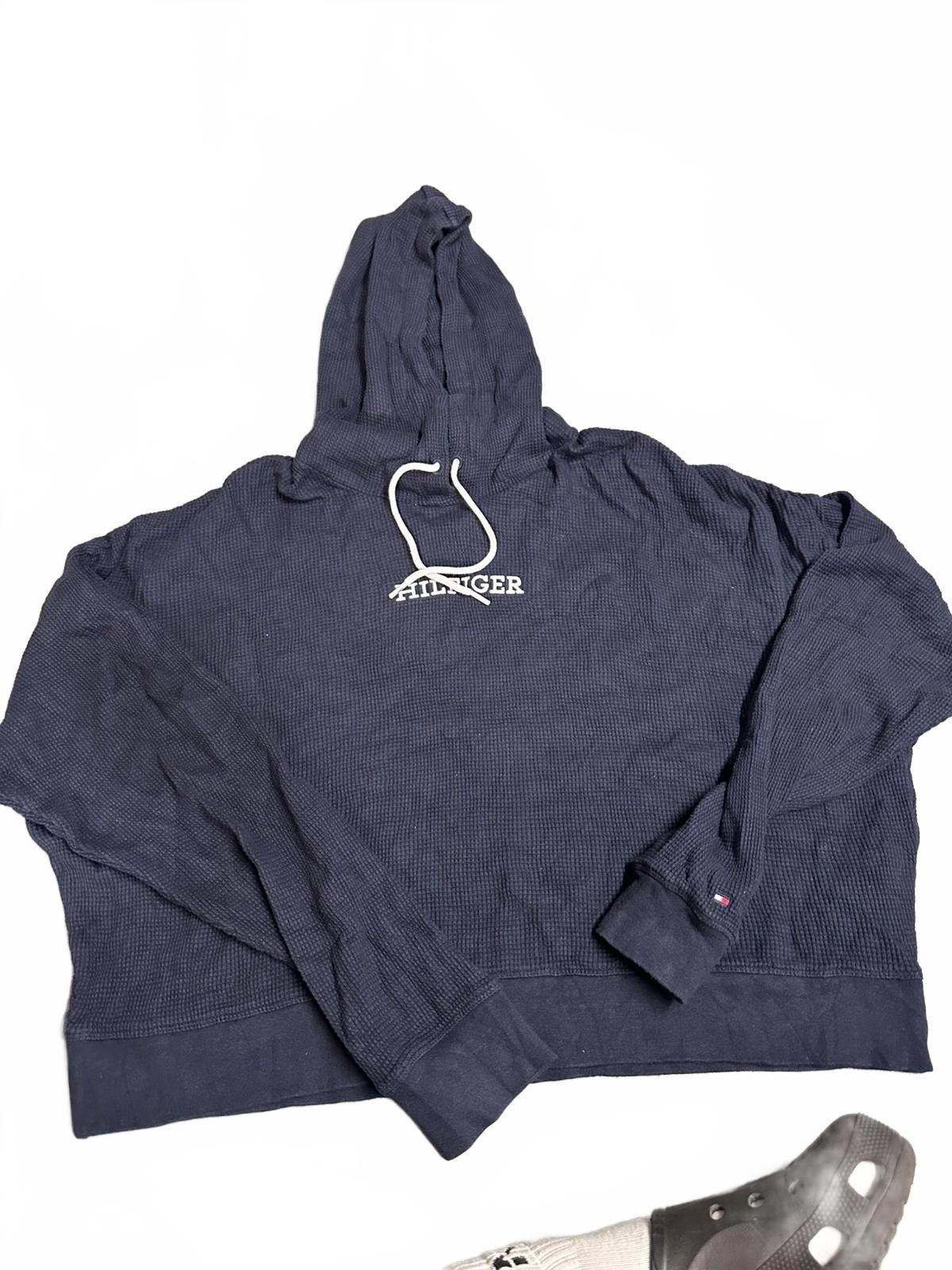 Tommy Hilfiger Tommy Hilfiger Navy Waffle Knit Hoodie Size L / US 10 / IT 46 - 1 Thumbnail