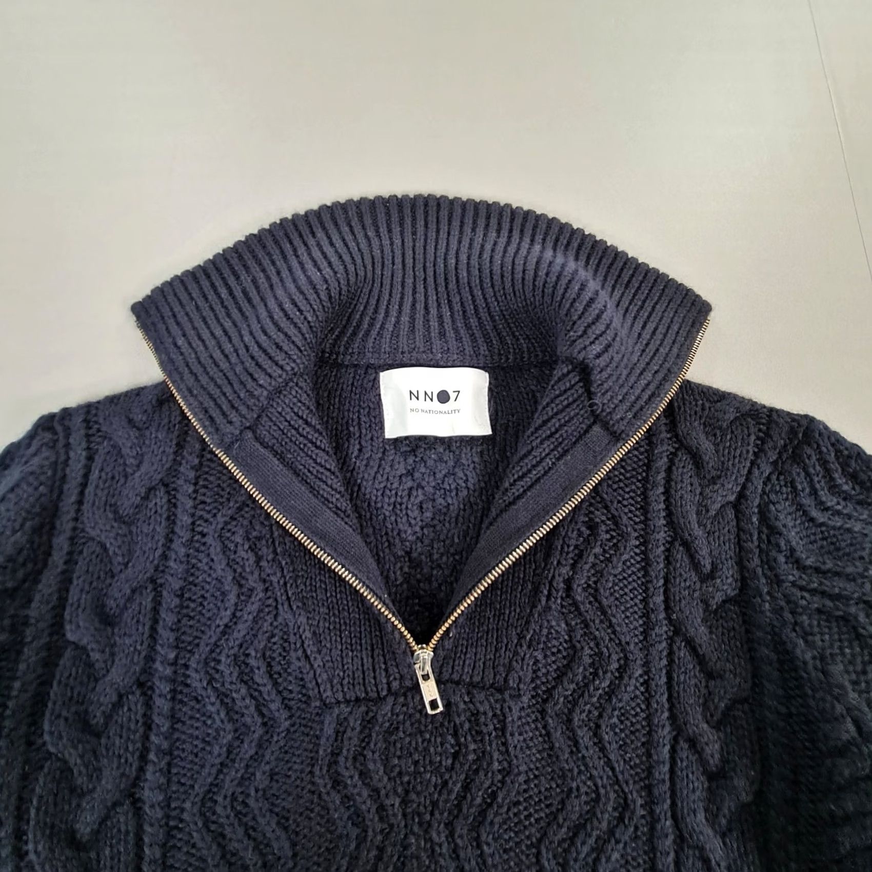 NN07 NN07 No Nationality Mens Jumper Navy Blue Small Wool Pullover Zip Mock Neck Henley Knit Jumper Mens XS S? Size US S / EU 44-46 / 1 - 2 Thumbnail