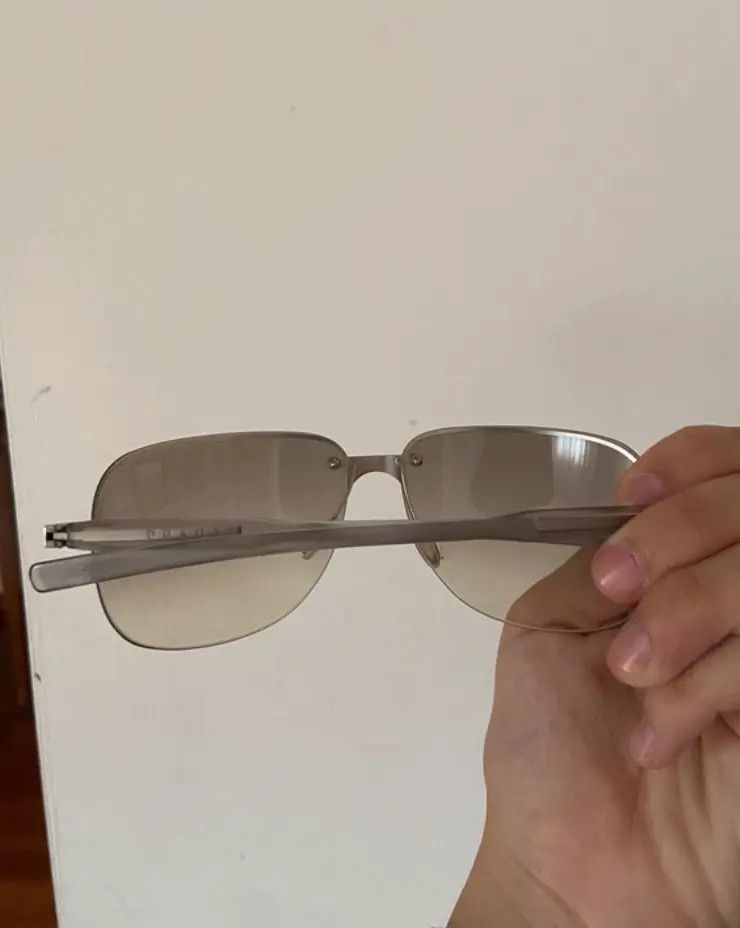 Prada PRADA Sunglasses Rimless Sport Metal Frame Shield Wrap Size ONE SIZE - 2 Thumbnail