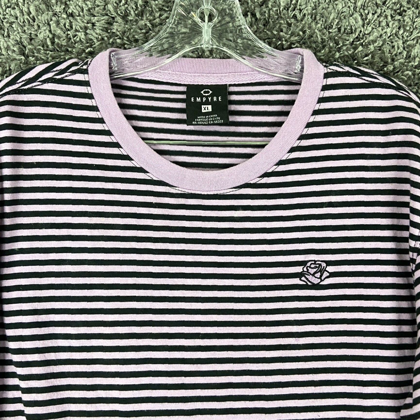 Empyre EMPIRE VINTAGE Striped T-Shirt Women XL Purple Black Short Sleeve Size XL / US 12-14 / IT 48-50 - 6 Thumbnail