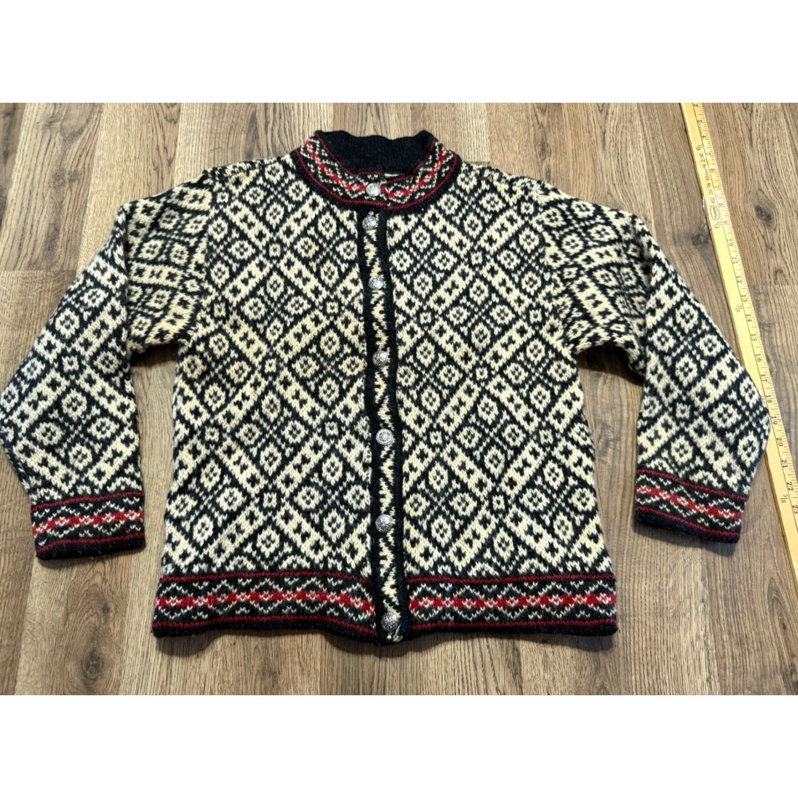 Vintage VINTAGE L.L.Bean Sweater Shirt Women Large Black Brown Long Sleeve Button Up Fair Isle Size L / US 10 / IT 46 - 2 Thumbnail