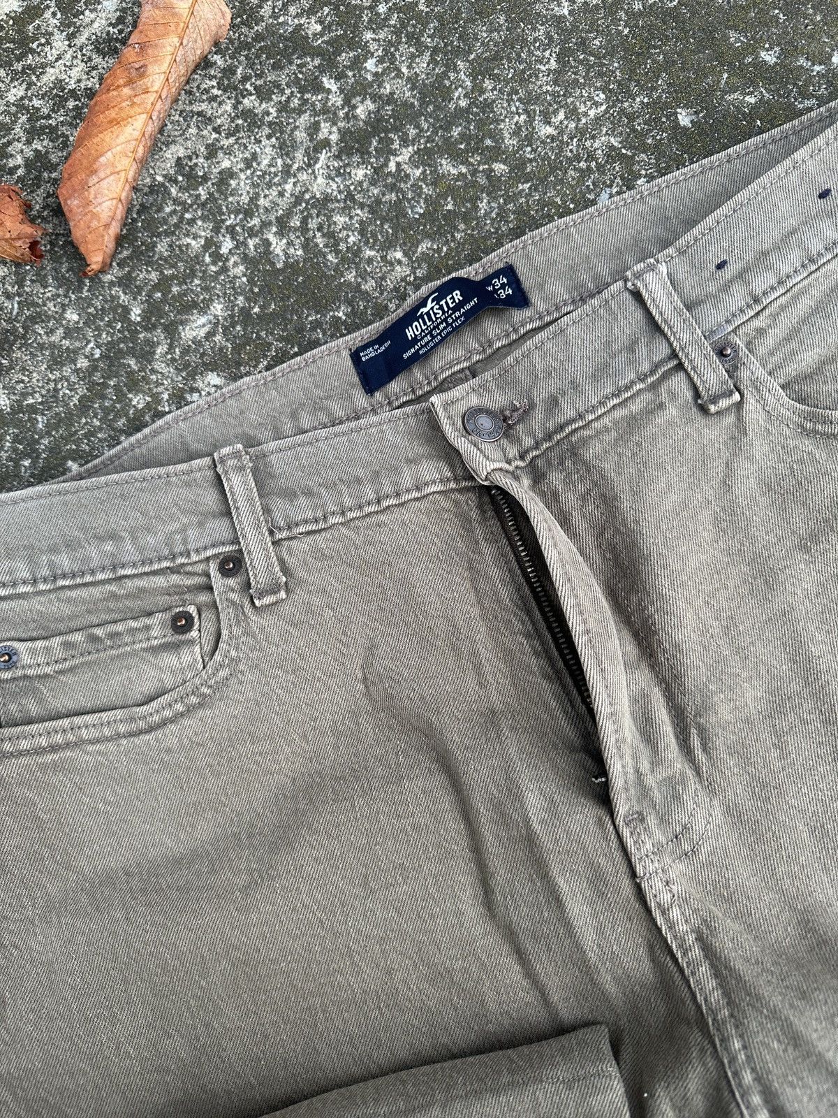 Hollister Khaki Greyish Hollister Co. Regular Fit Denim Jeans Size US 34 / EU 50 - 4 Thumbnail