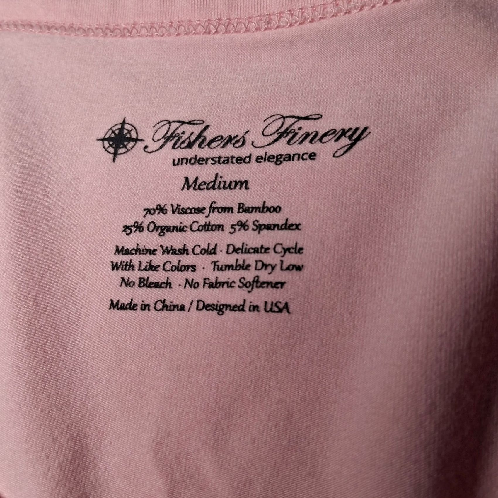 Vintage Fishers Finery Nightgown Henley Pink Medium Long Sleeve Bamboo Organic Cotton Size M / US 6-8 / IT 42-44 - 4 Thumbnail