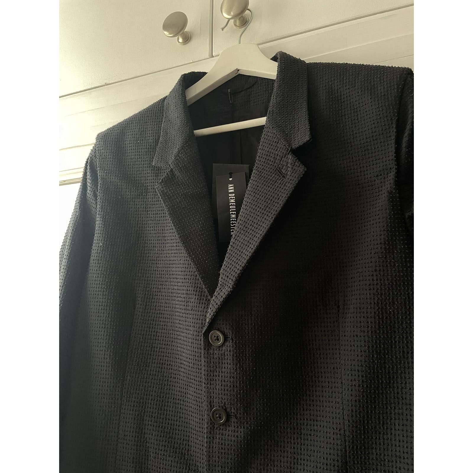 image of Ann Demeulemeester Beautiful Textured Blazer in Black, Men's (Size XL)