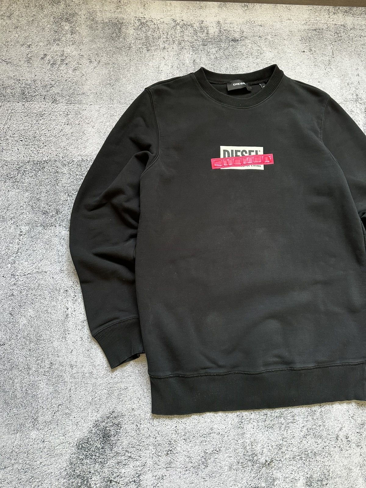 Diesel Vintage Diesel Box Logo Sweatshirt Pink Y2K Rubber Size US M / EU 48-50 / 2 - 5 Thumbnail