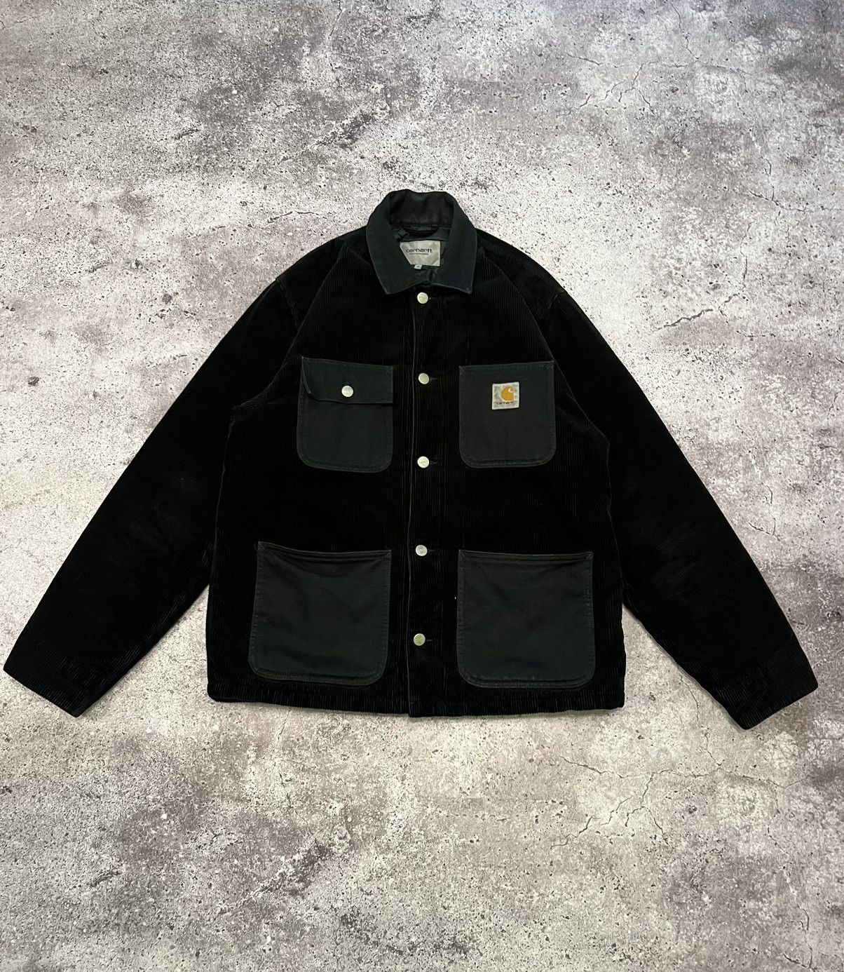 image of Carhartt Wip x Made In USA Carhartt Michigan Black Velvet Coat, Men's (Size Medium)