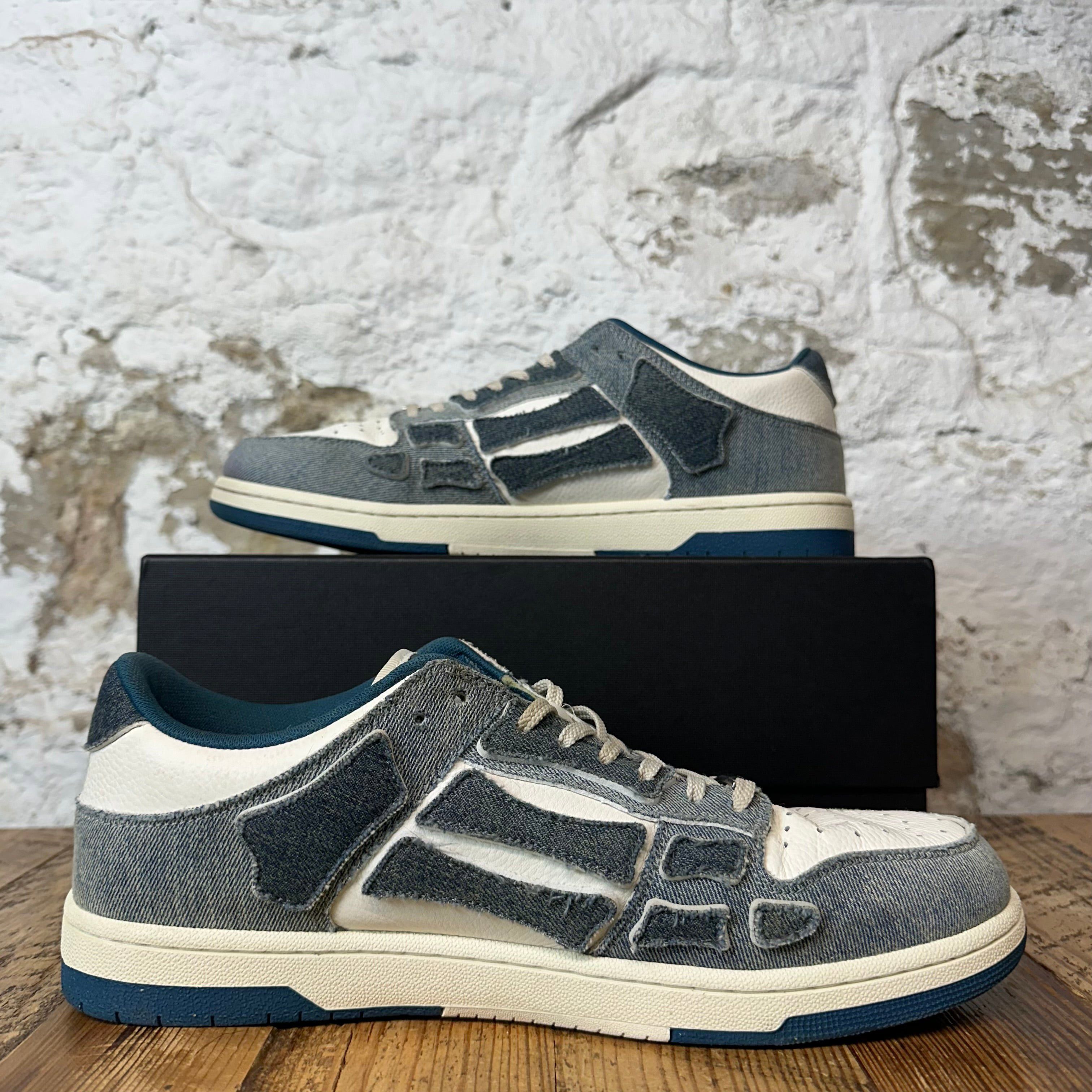 Amiri Amiri Denim Skeleton White Sneaker Sz 13 (46) Size US 13 / EU 46 - 2 Thumbnail