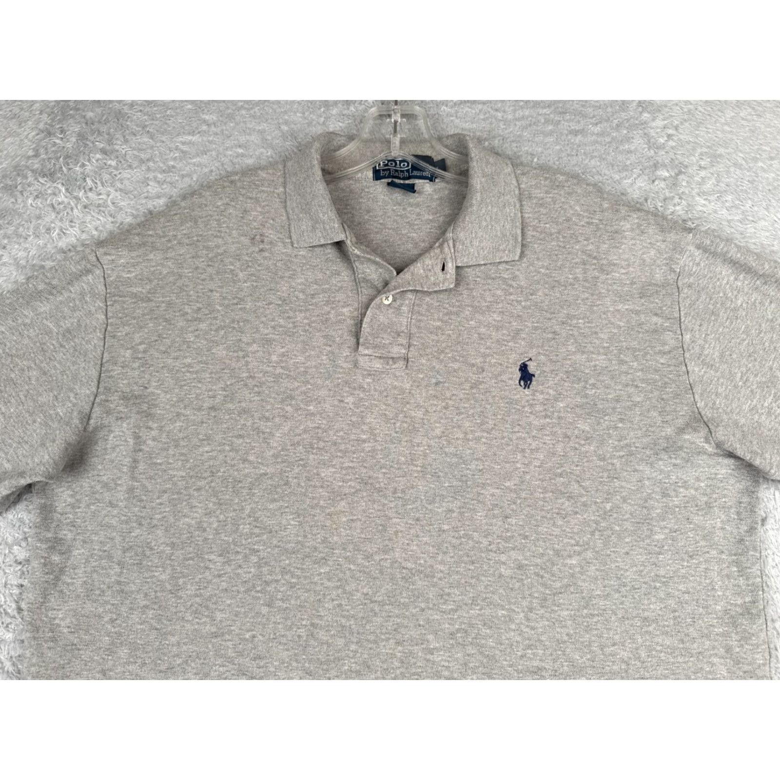 Ralph Lauren VINTAGE Ralph Lauren Polo Shirt Men Large Gray Cotton Jersey Pony Golf "Polo" Shirt Size US L / EU 52-54 / 3 - 4 Thumbnail