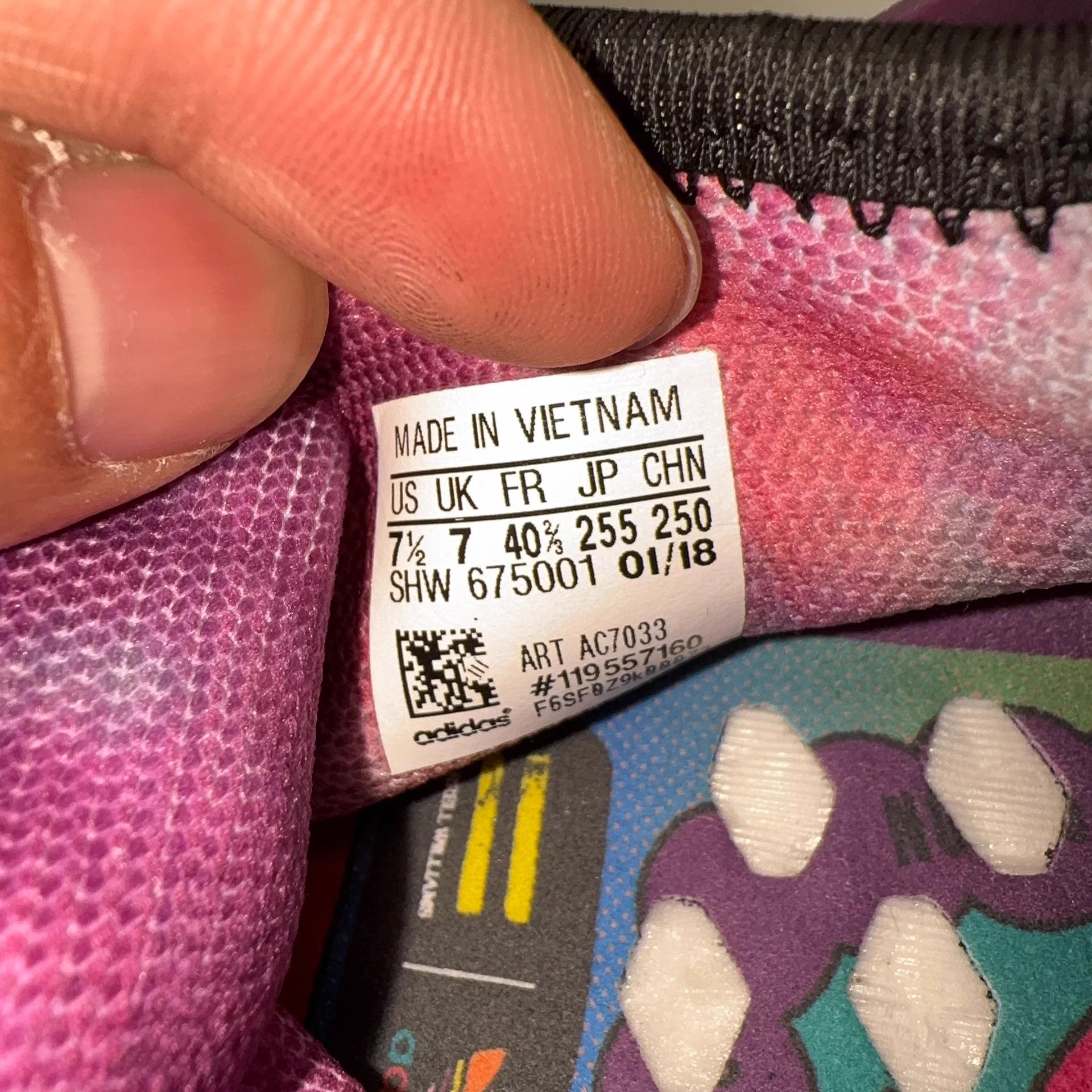 Pharrell Pharrell x adidas Hu Black Purple Fabric 40.5 Size US 7.5 / EU 40-41 - 5 Thumbnail