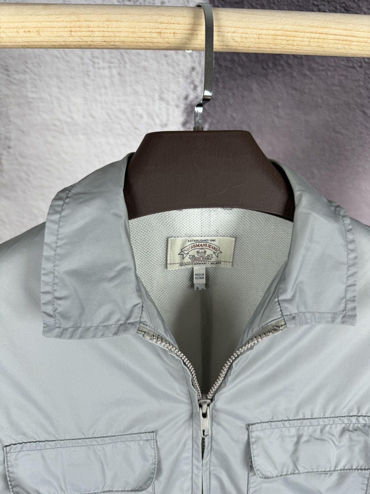 Armani ARMANI JEANS N. Pro Garment grey nylon coach jacket Size US S / EU 44-46 / 1 - 8 Thumbnail