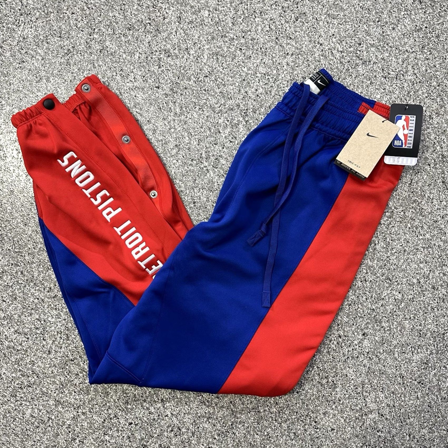 Nike VINTAGE Nike Detroit Pistons Tearaway Game Warm Up Pants PE Mens L NBA Team Issued - Pants Yacht Size US 33 - 2 Thumbnail