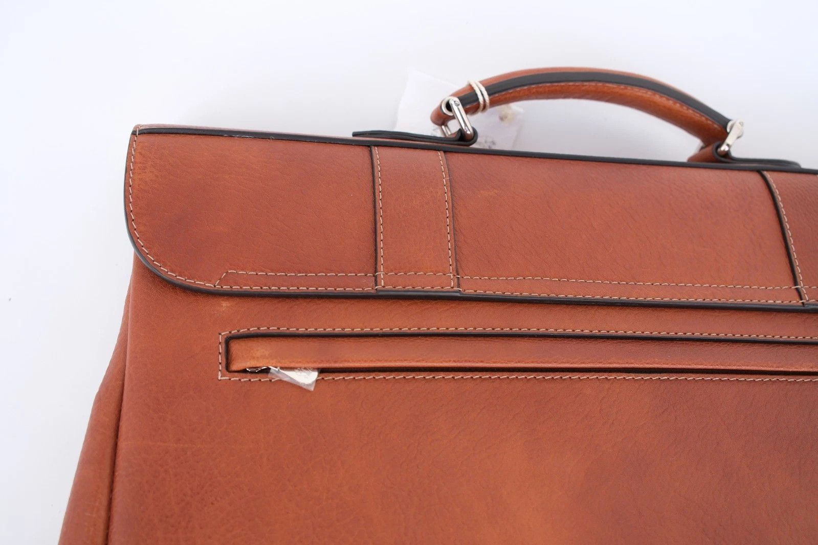 Brunello Cucinelli New Brunello Cucinelli Brown Grained Leather Briefcase Bag Size ONE SIZE - 6 Thumbnail