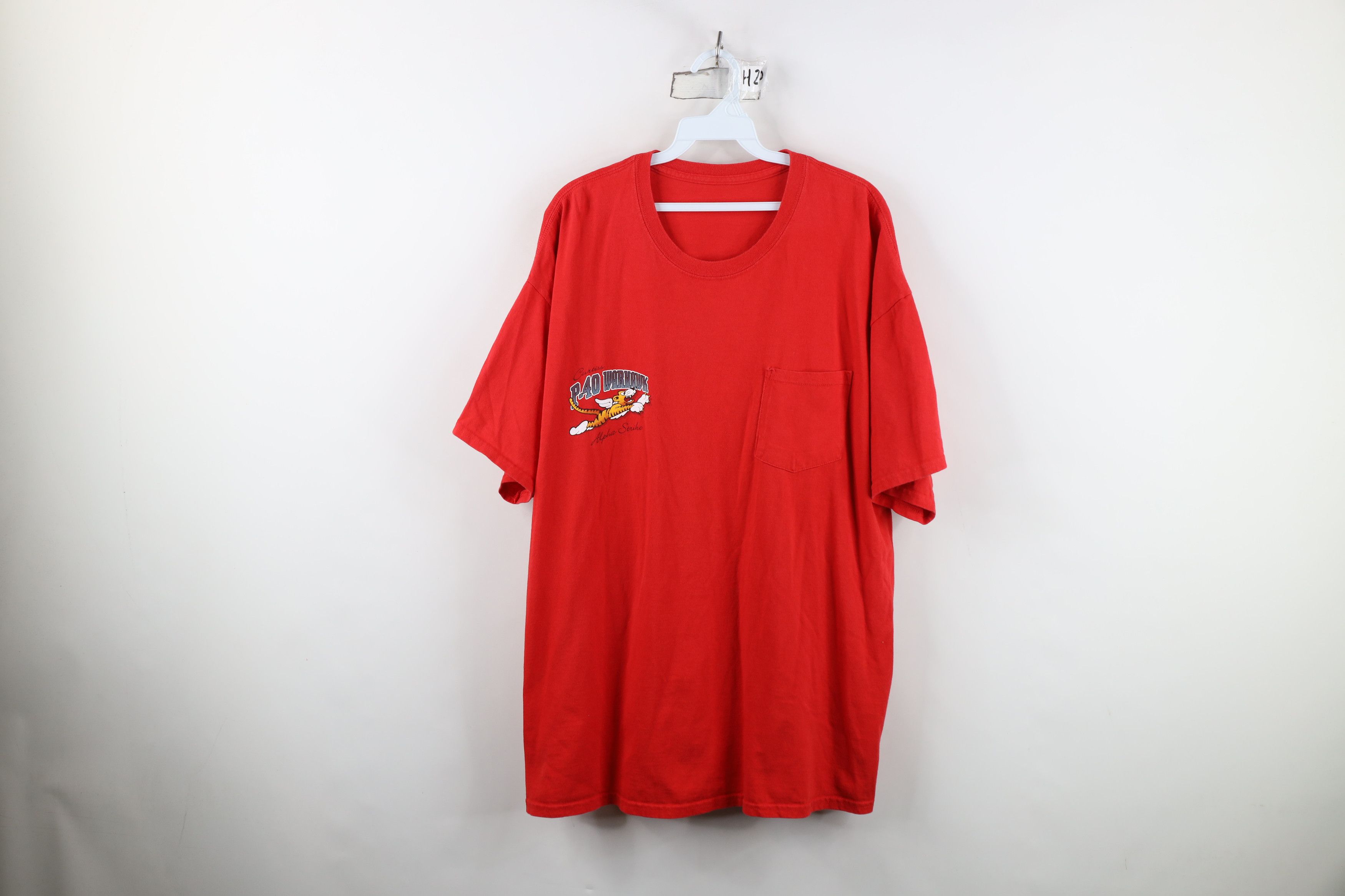 Vintage Vintage P-40 Warhawk Alpha Strike Pocket T-Shirt Red Size US XXL / EU 58 / 5 - 1 Thumbnail