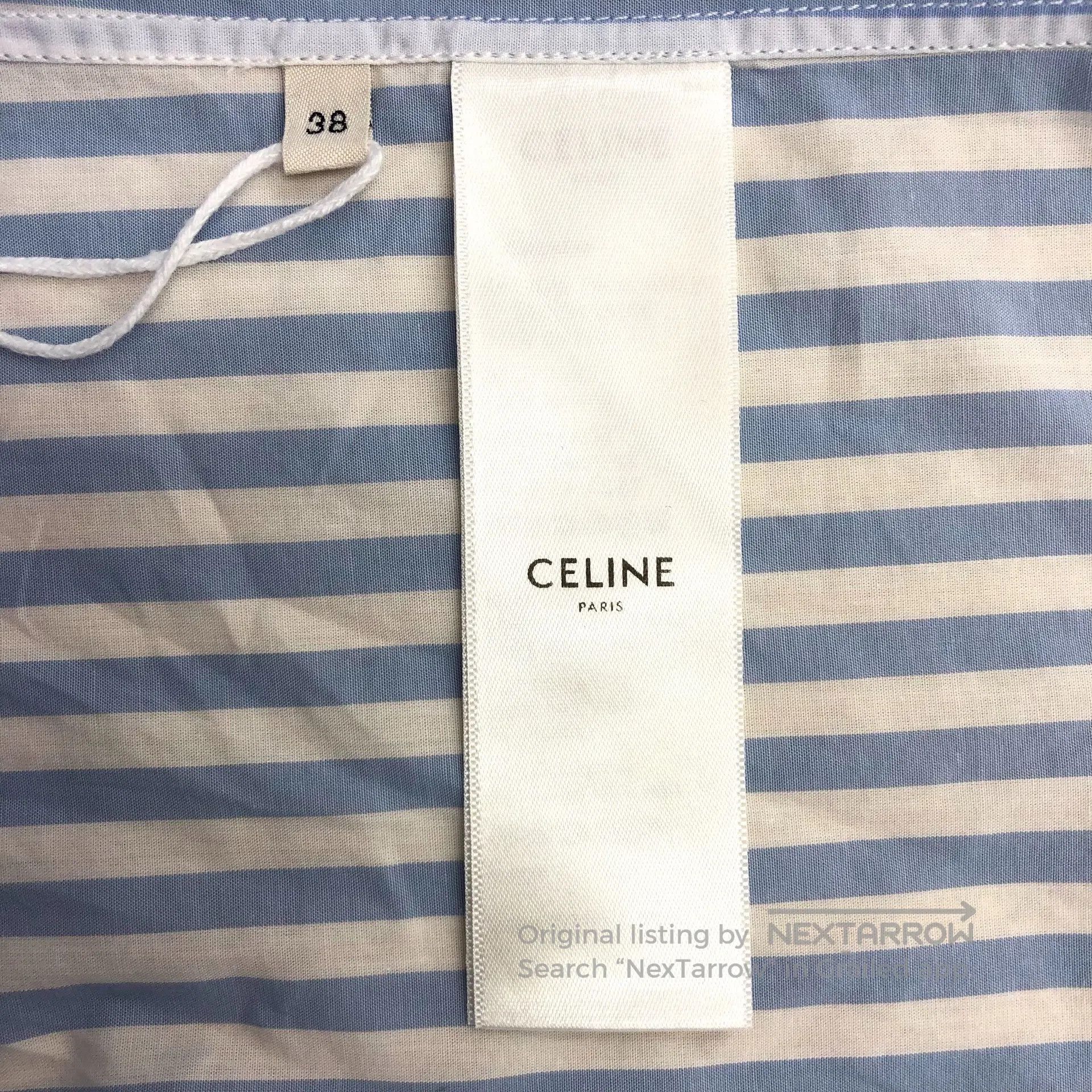 Celine Celine Blue striped Triumph embroidery cotton collar singl Size XS / US 0-2 / IT 36-38 - 7 Thumbnail