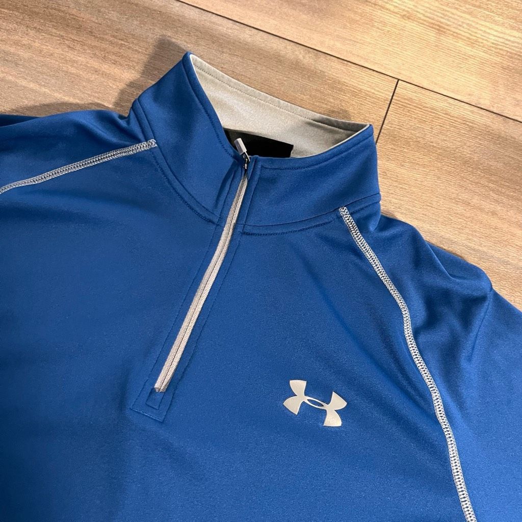 Under Armour Under Armour Blue Athletic Quarterzip Jacket Men Medium Bin Size US M / EU 48-50 / 2 - 2 Thumbnail