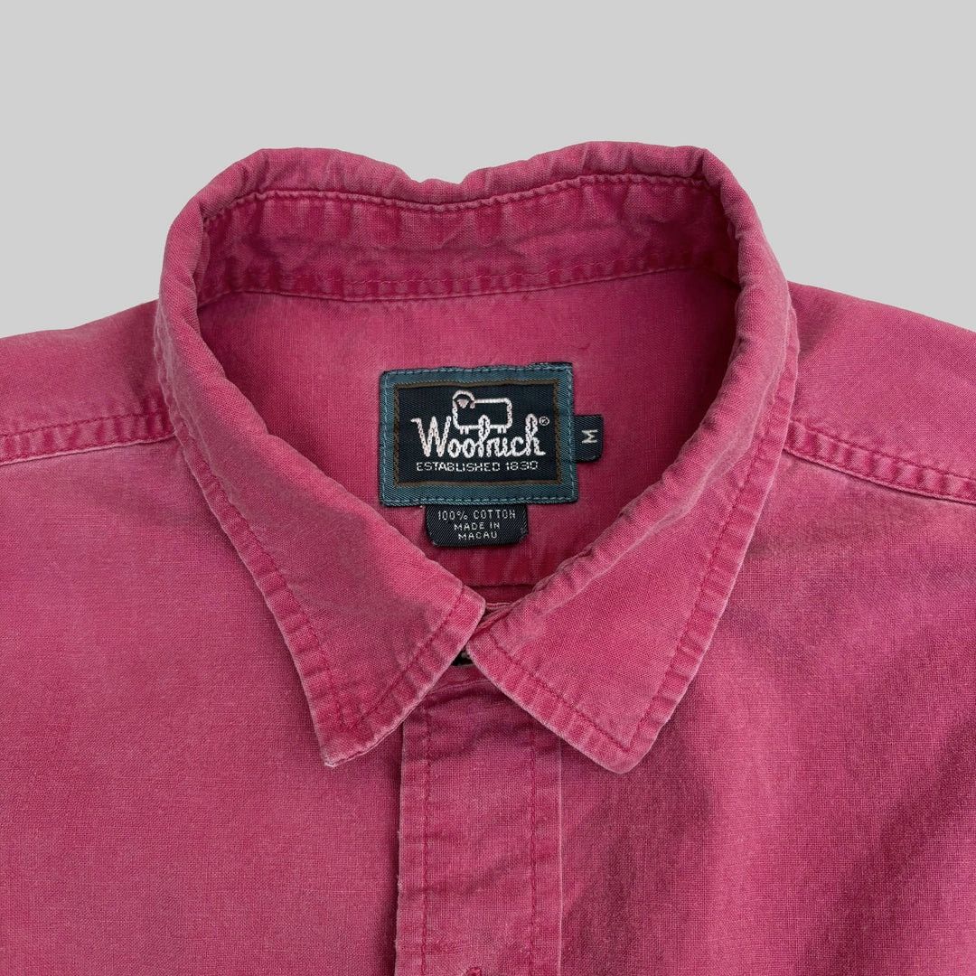 Woolrich Woolen Mills Woolrich 1990 90s Vintage Faded Red Cotton Denim L/S Shirt Size US M / EU 48-50 / 2 - 3 Thumbnail