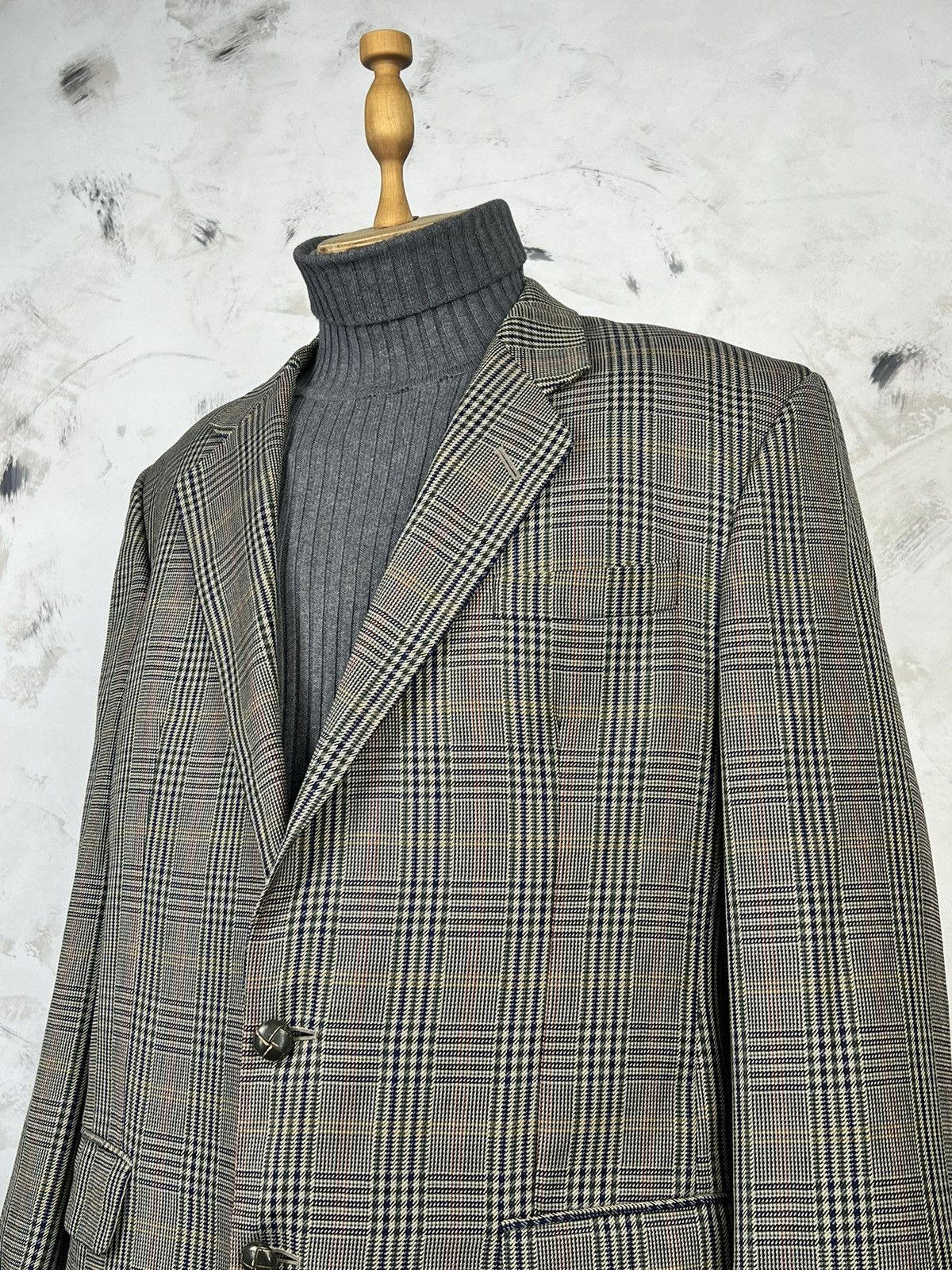 DAKS Vintage Daks London Plaid Wool Blazer Jacket Size L - XL 44L Size 44L - 2 Thumbnail