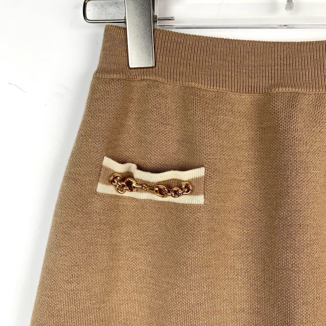 Gucci Gucci Wool Knit Skirt XS Brown Horse Buckle Trim Decorative Size 26" / US 2 / IT 38 - 3 Thumbnail
