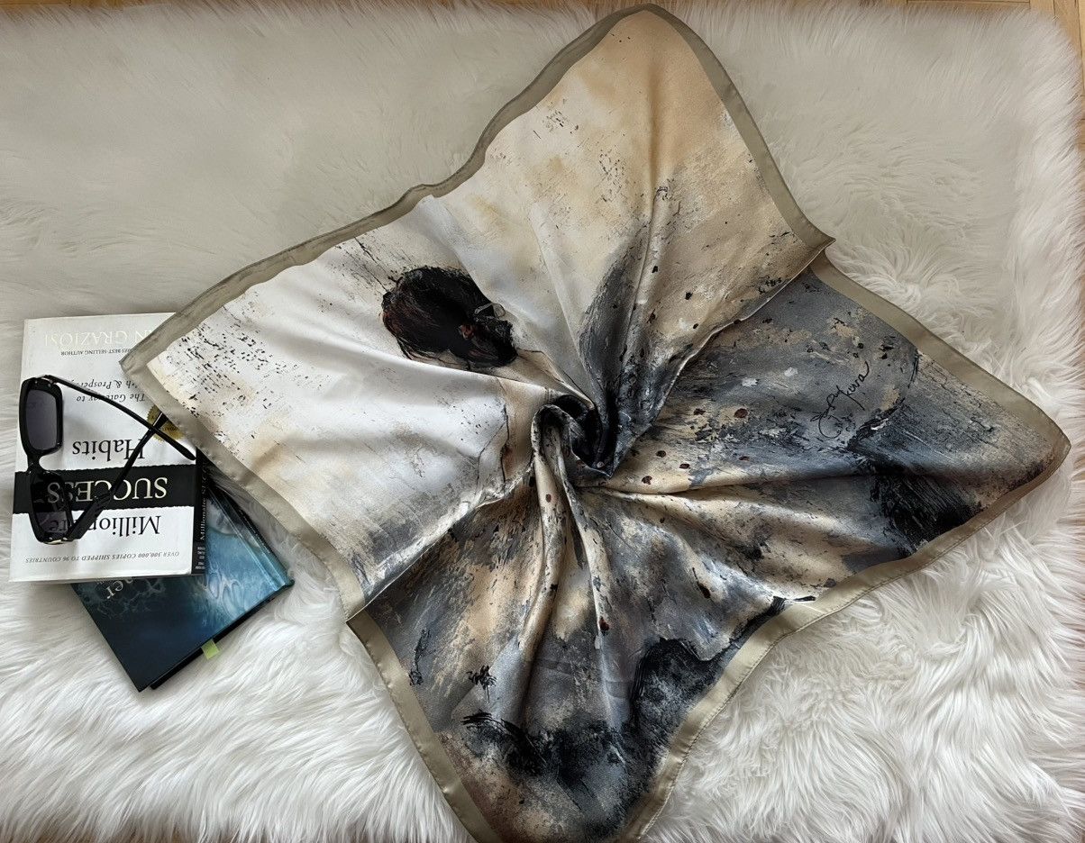 Other Midnight Ballet Satin Silk Scarf Size ONE SIZE - 1 Preview